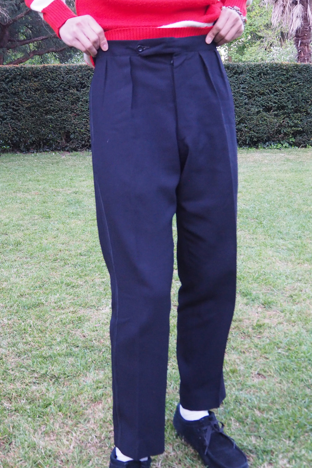 60's British Military Wool Pants Navy