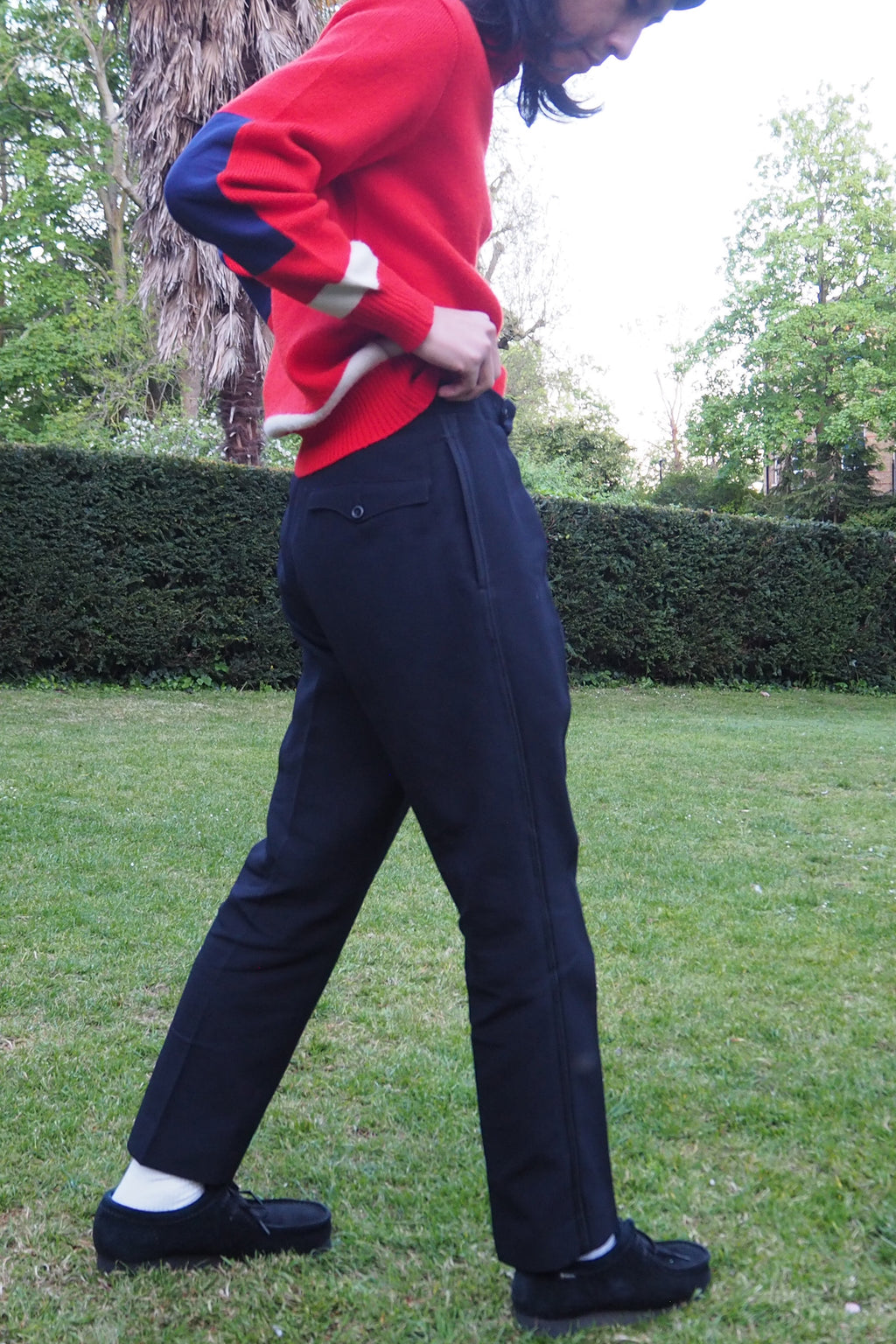 60's British Military Wool Pants Navy