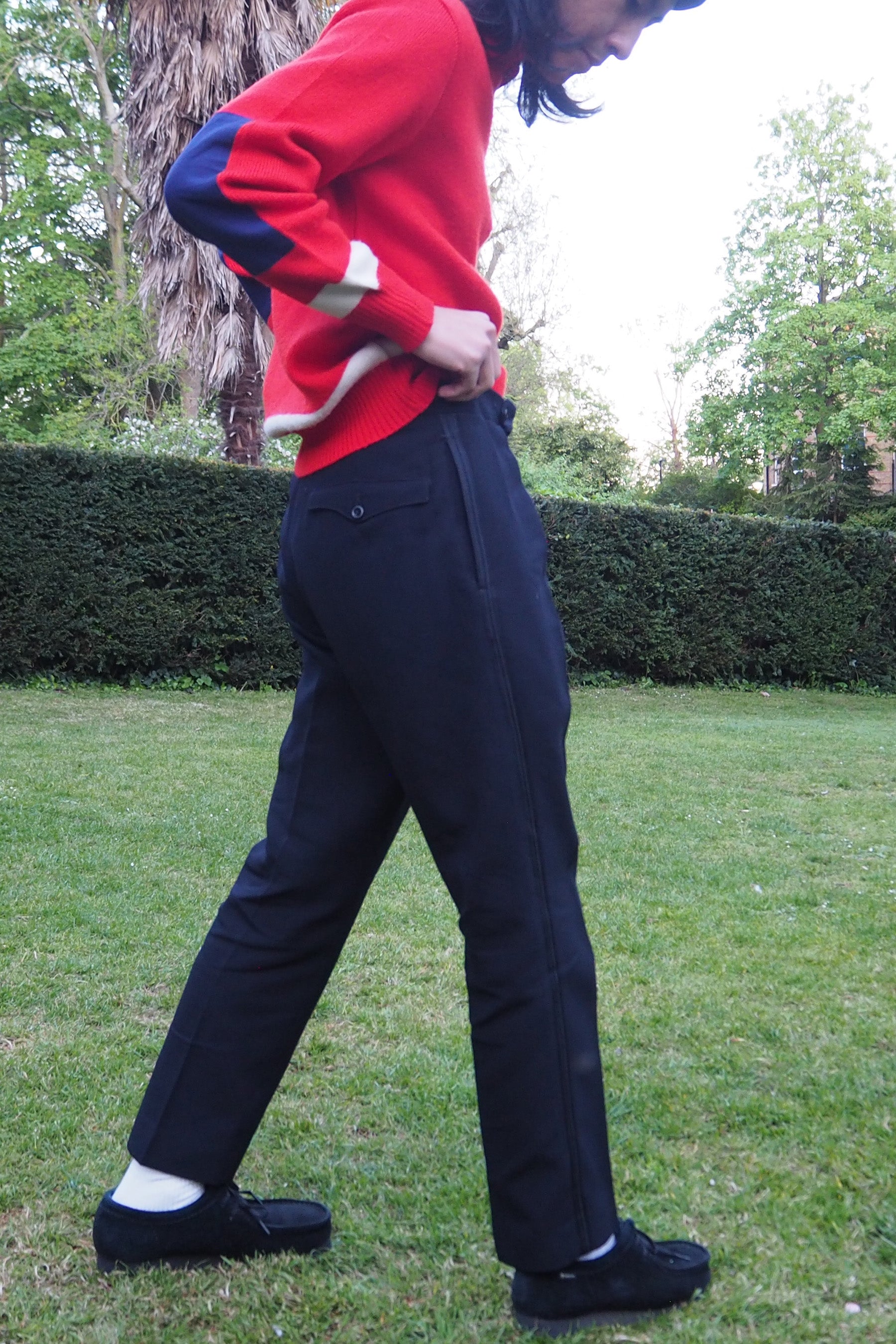 60's British Military Wool Pants Navy