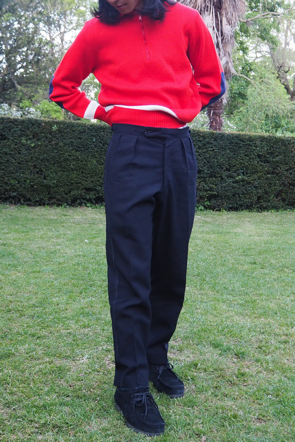 60's British Military Wool Pants Navy