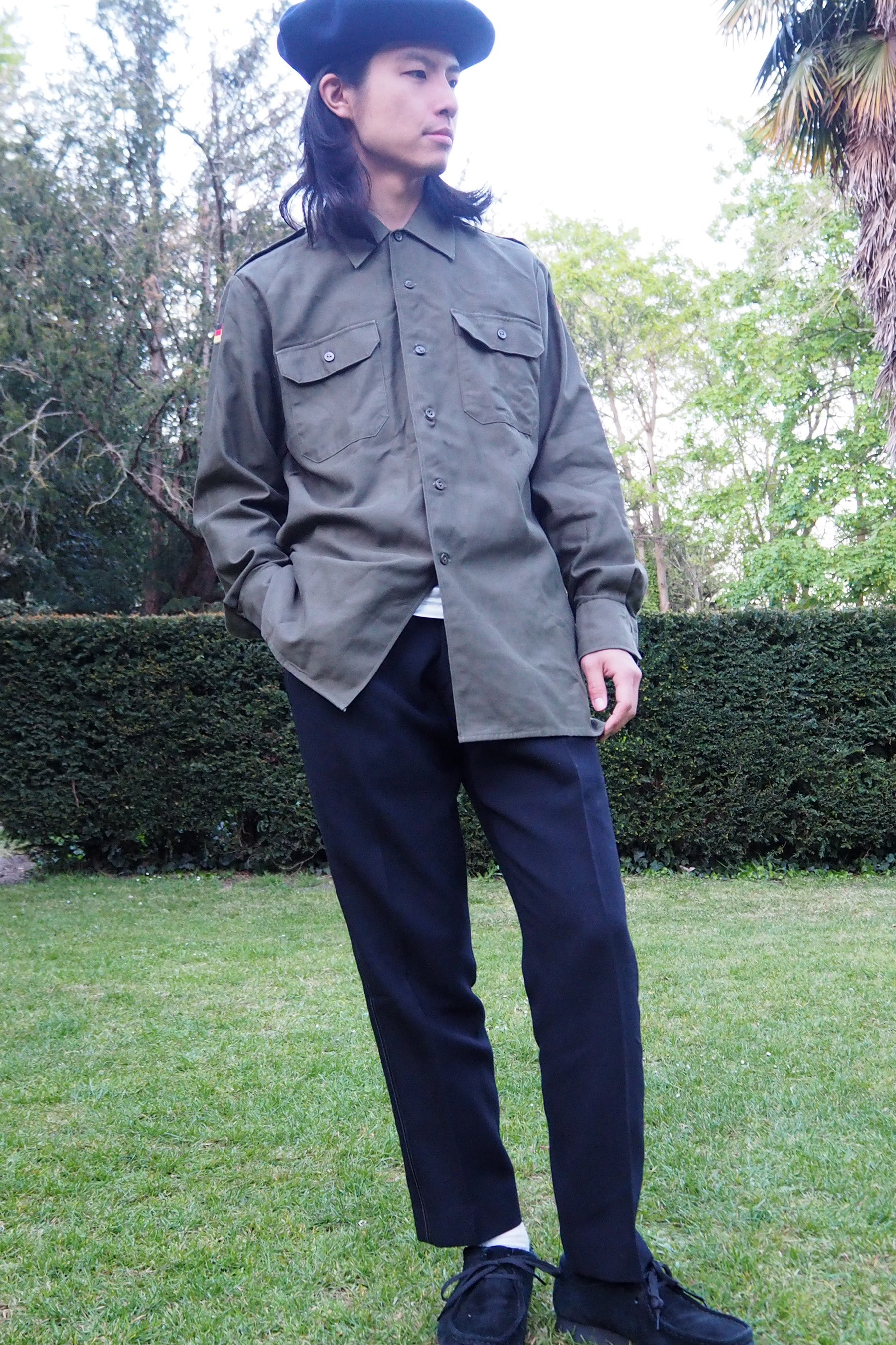 60's British Military Wool Pants Navy