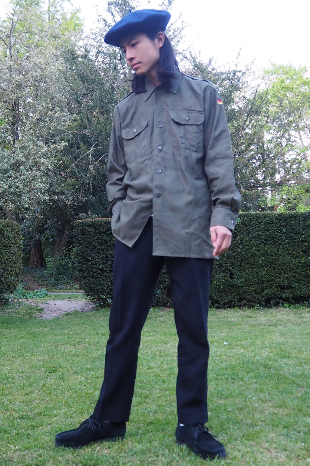 60's British Military Wool Pants Navy