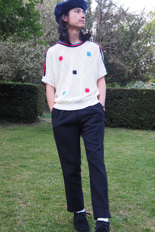 Vintage Openwork Knit White