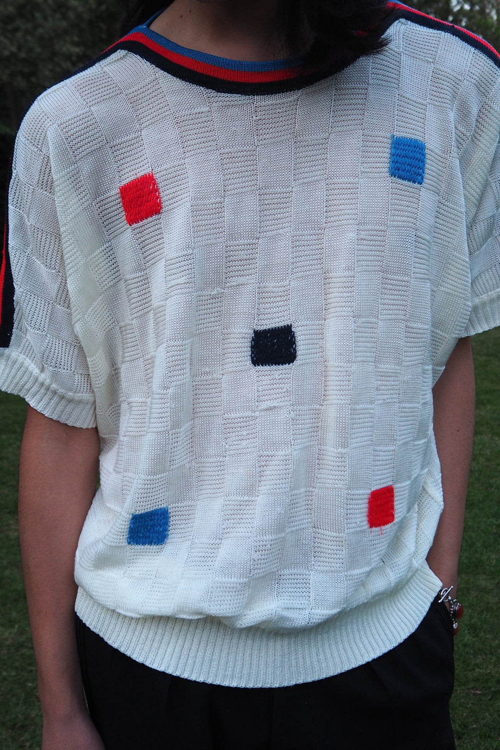Vintage Openwork Knit White