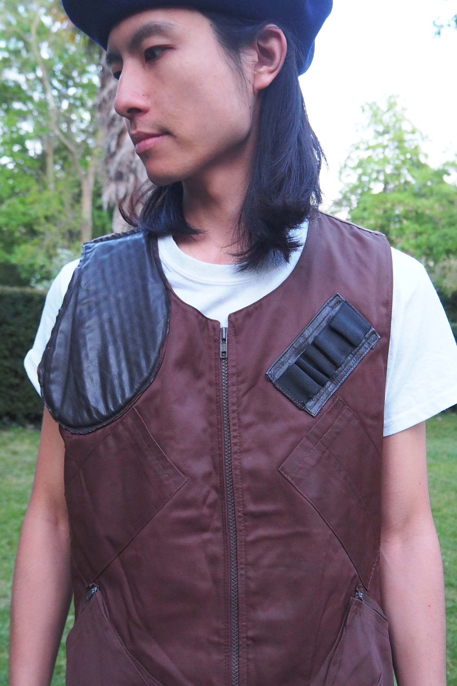 70's Norion BEAVER NYLON Hunting Vest Brown