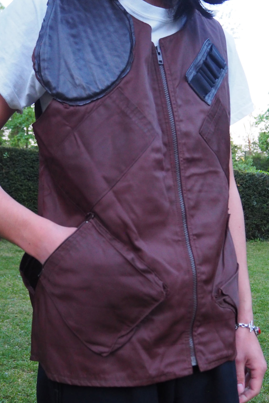 70's Norion BEAVER NYLON Hunting Vest Brown