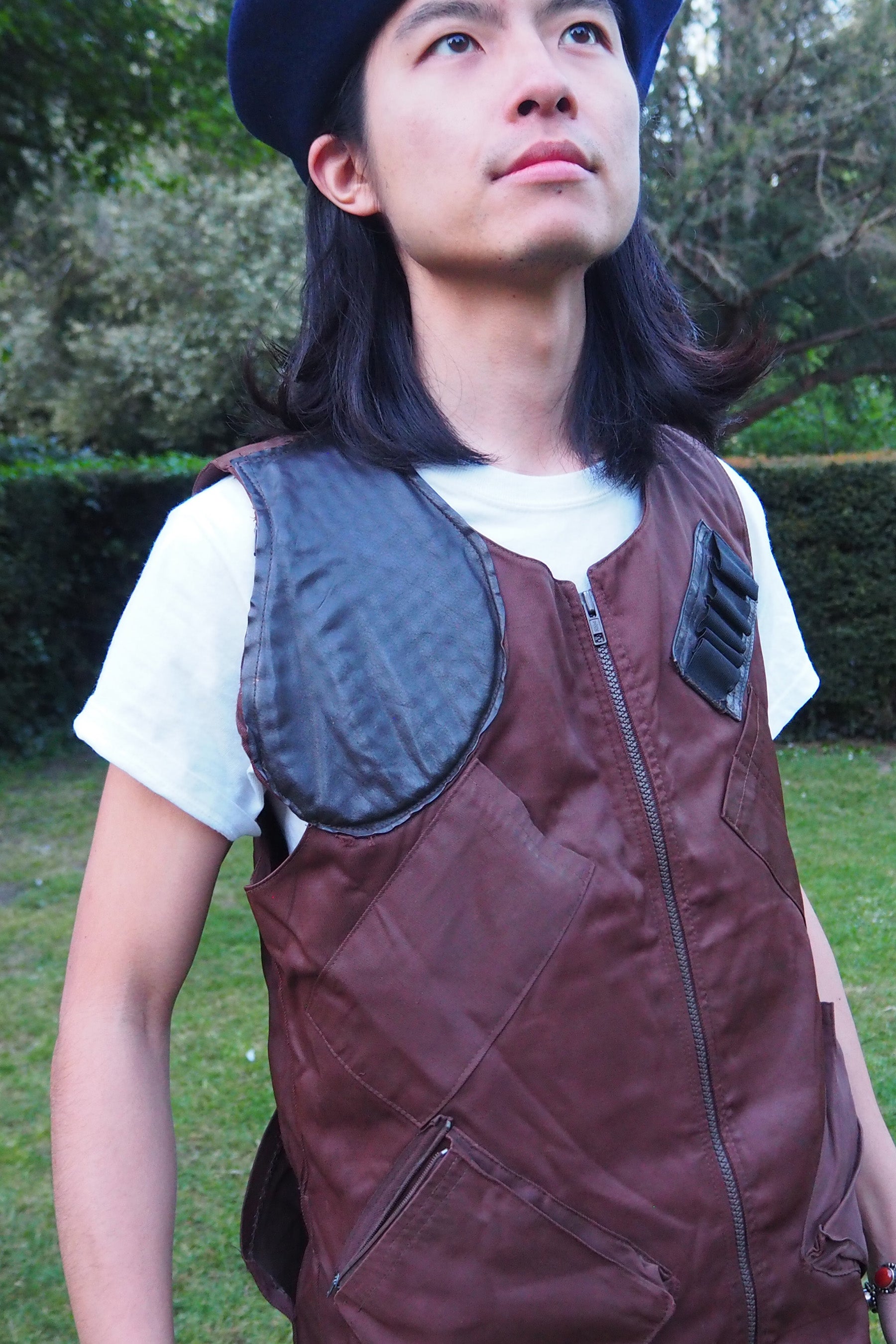 70's Norion BEAVER NYLON Hunting Vest Brown