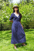 80's Laura Ashley Sailor Collar Dress Navy