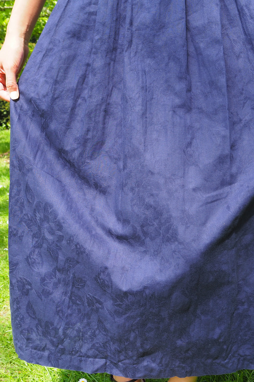 80's Laura Ashley Sailor Collar Dress Navy