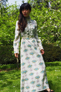 60's-70's SHELANA of London Victorian Style Maxi Dress Ivory