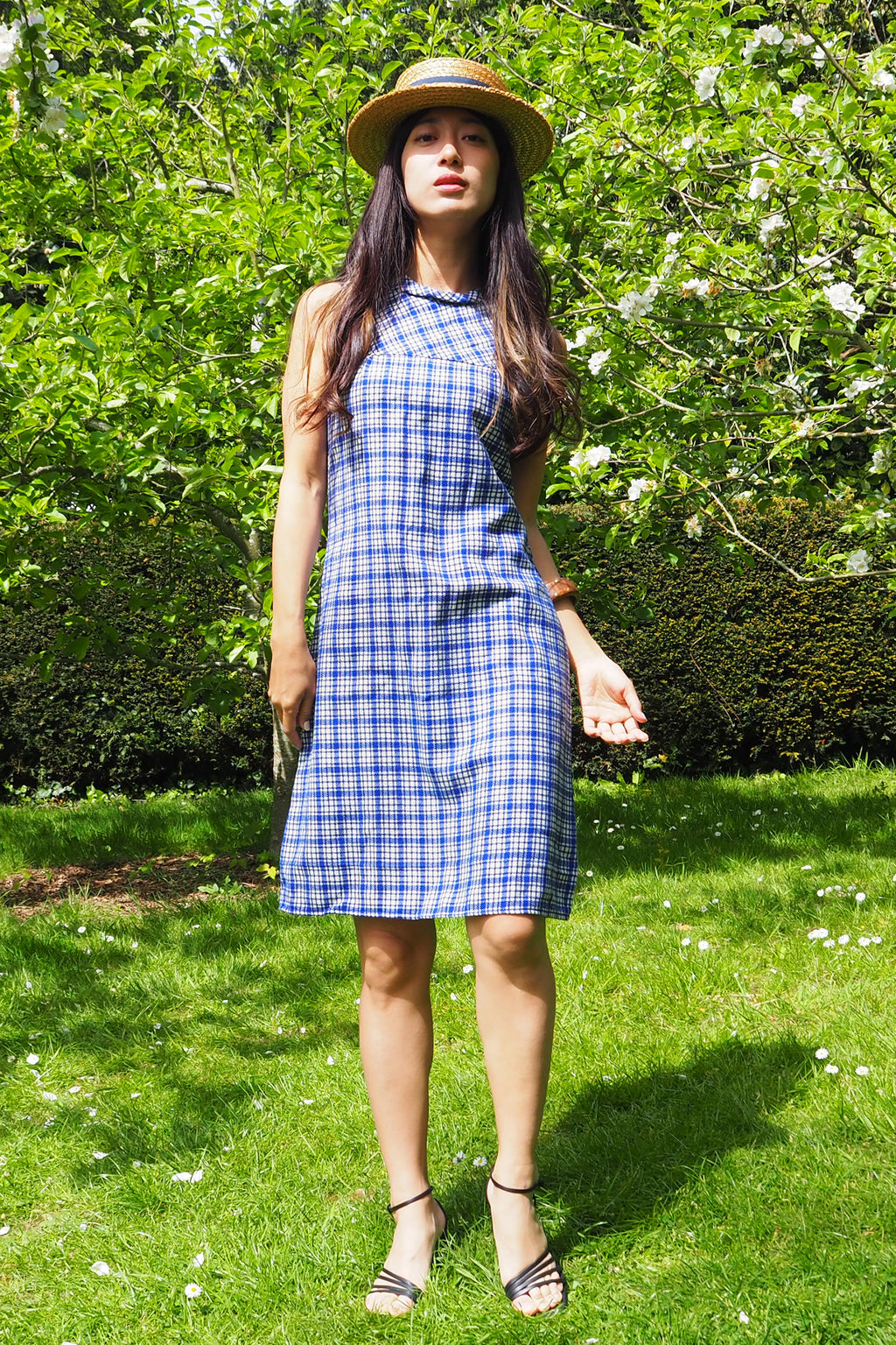 60's Richard Stump Nottingham Checked Mini Dress Blue