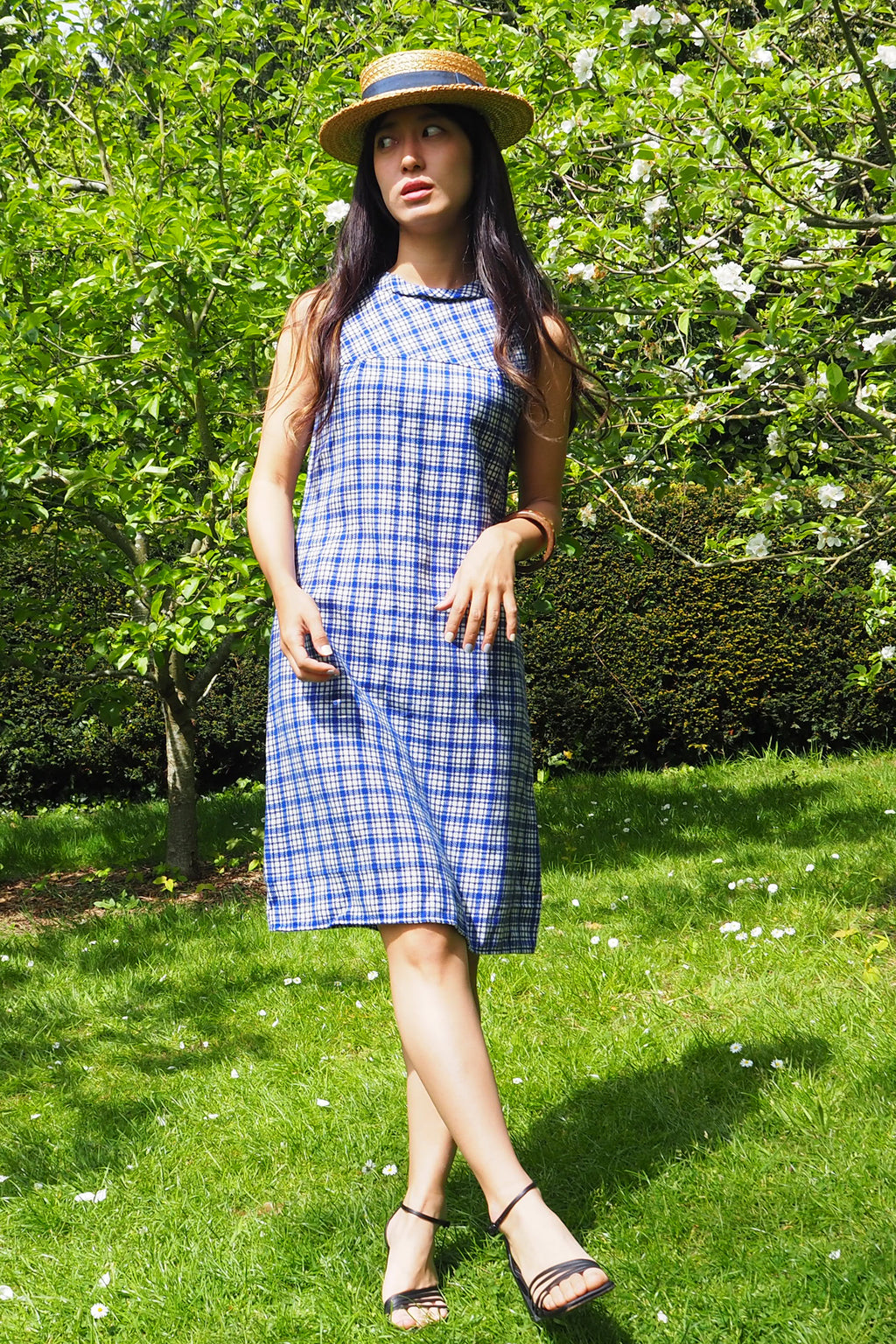 60's Richard Stump Nottingham Checked Mini Dress Blue