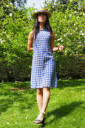 60's Richard Stump Nottingham Checked Mini Dress Blue