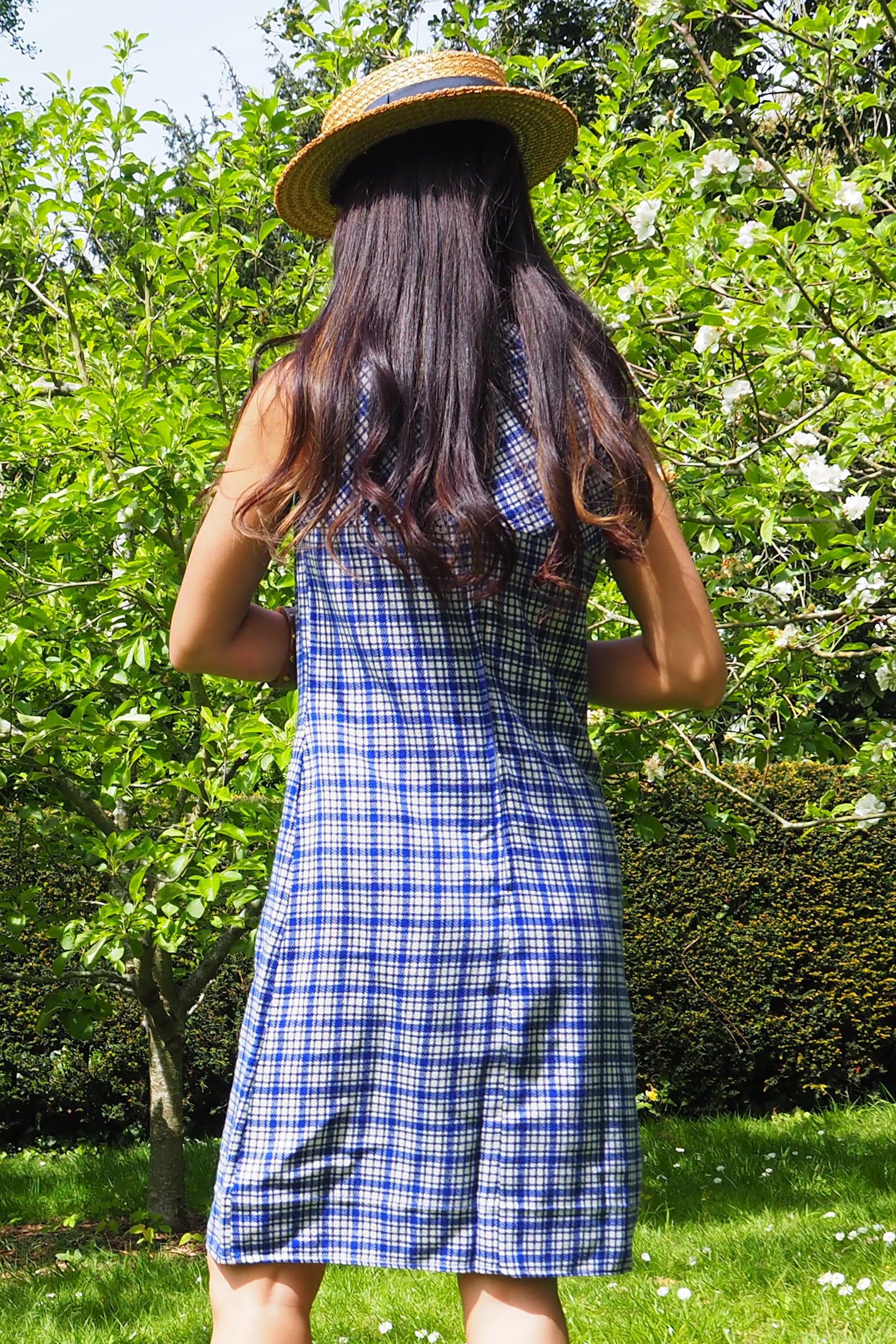 60's Richard Stump Nottingham Checked Mini Dress Blue