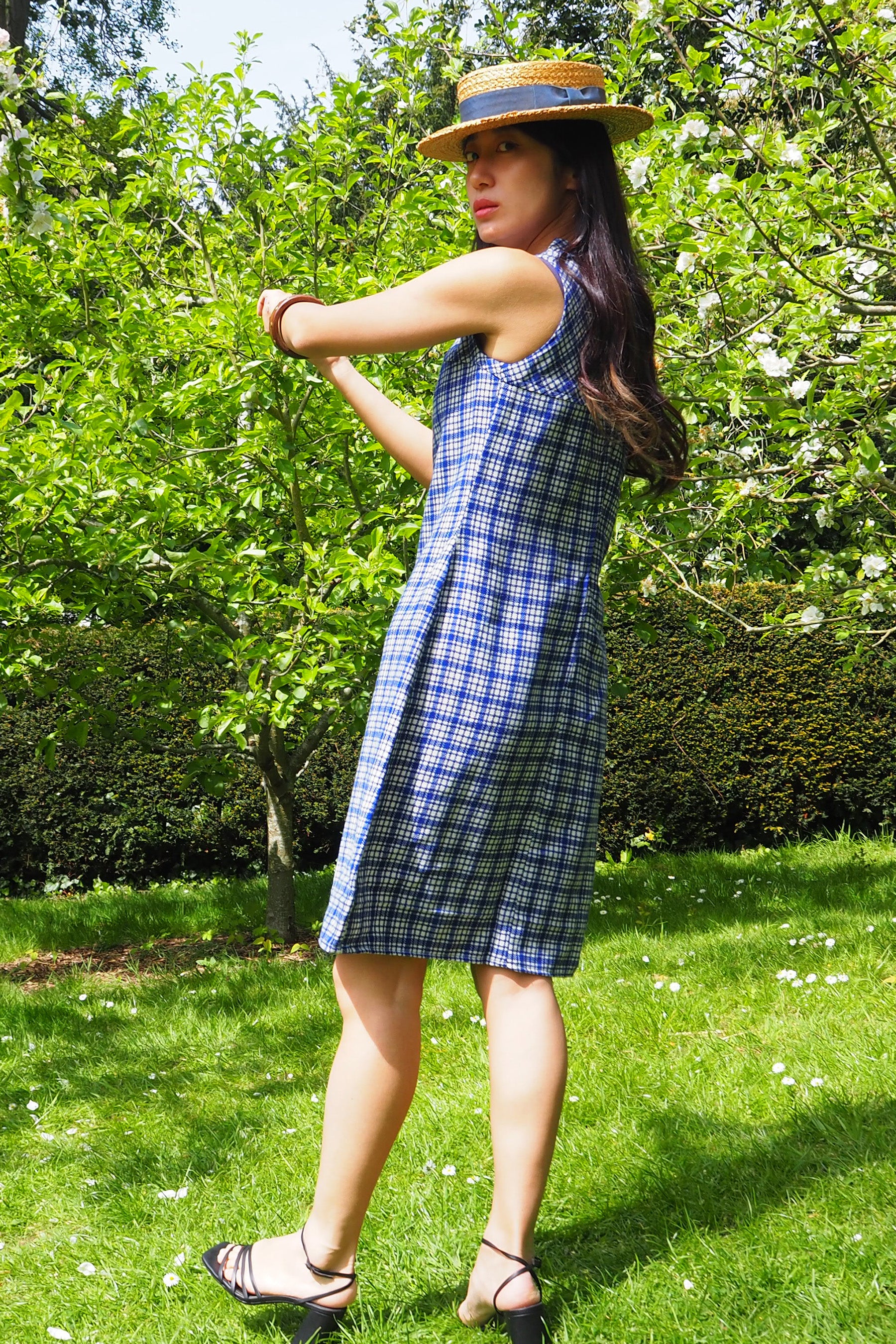 60's Richard Stump Nottingham Checked Mini Dress Blue