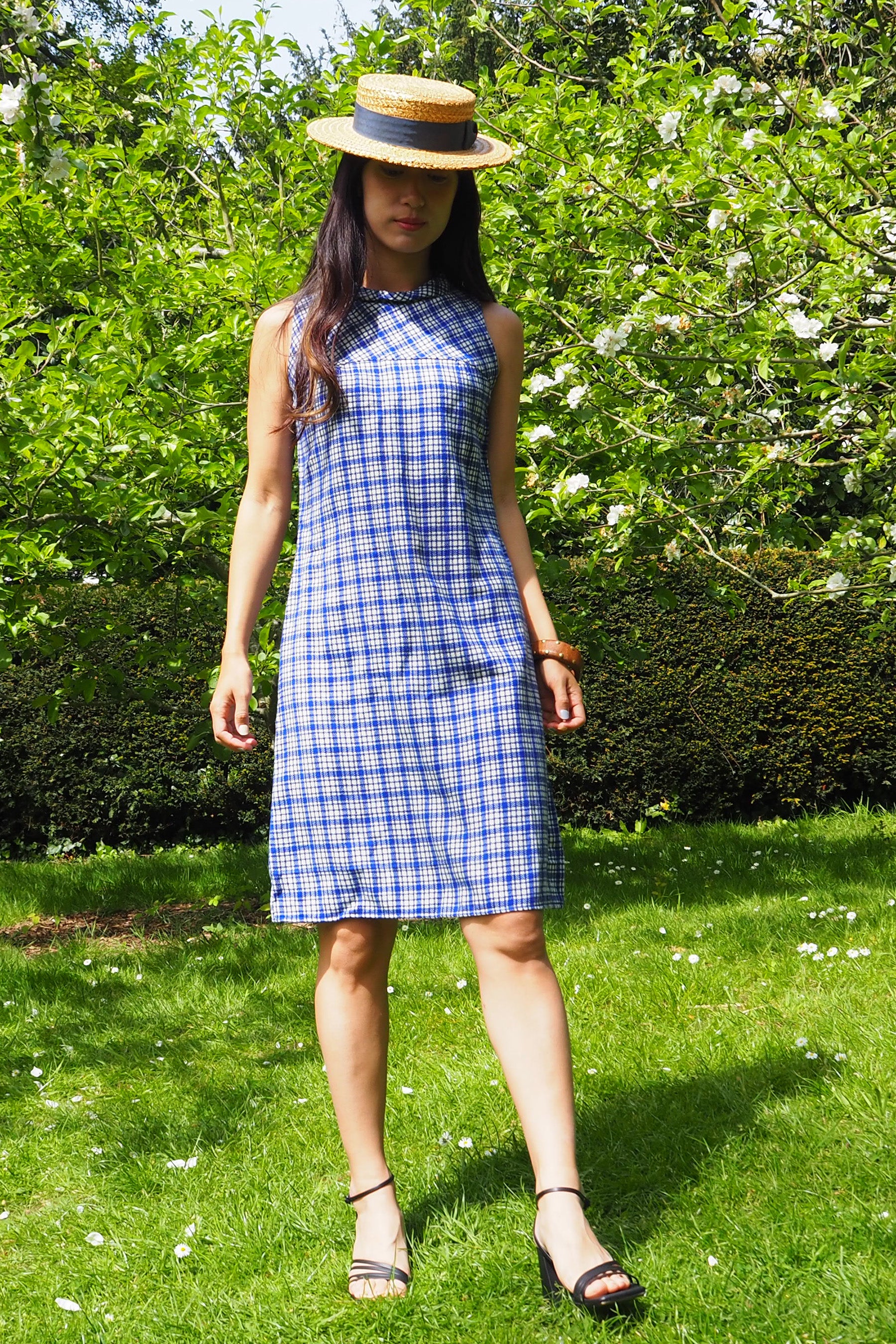 60's Richard Stump Nottingham Checked Mini Dress Blue