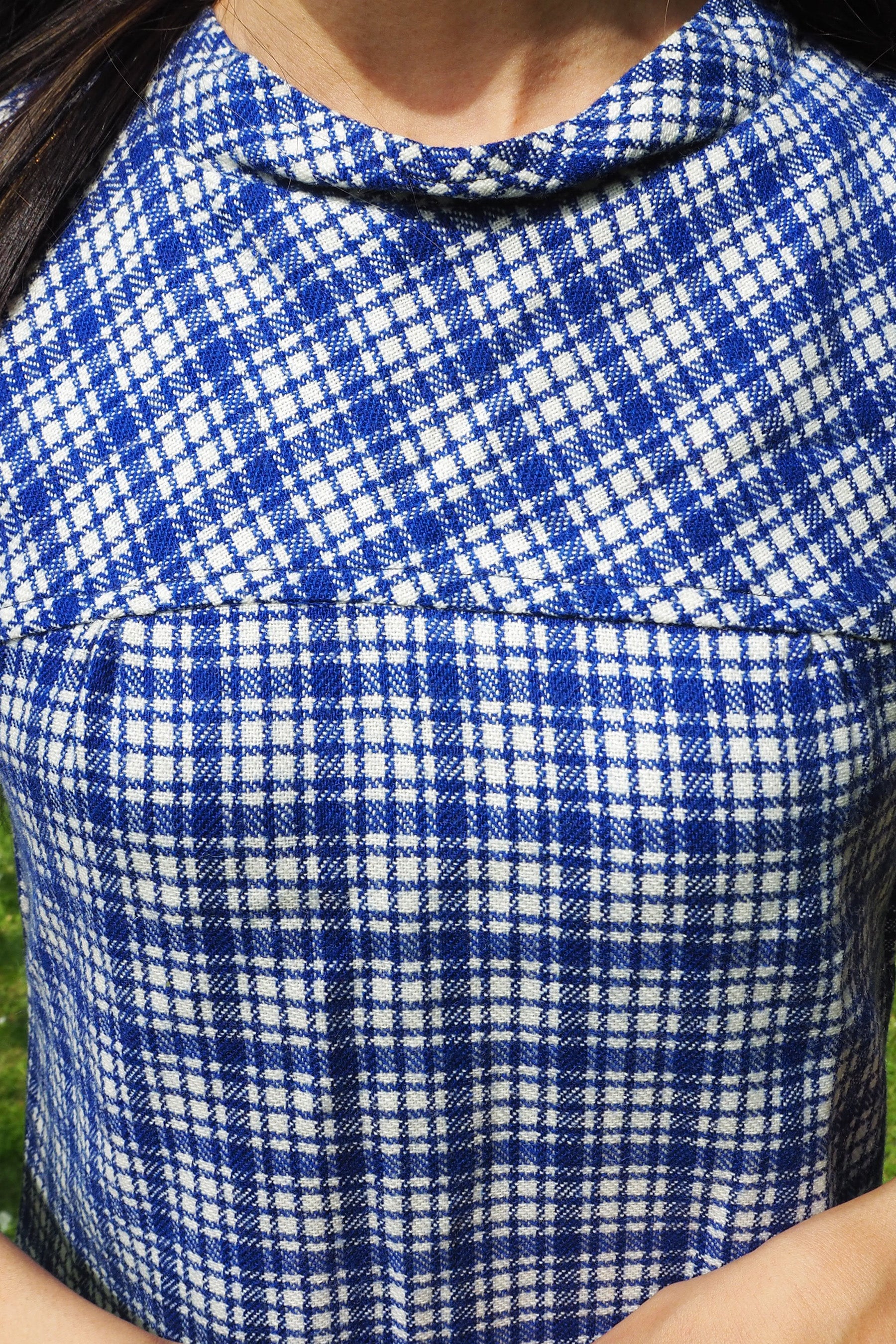 60's Richard Stump Nottingham Checked Mini Dress Blue