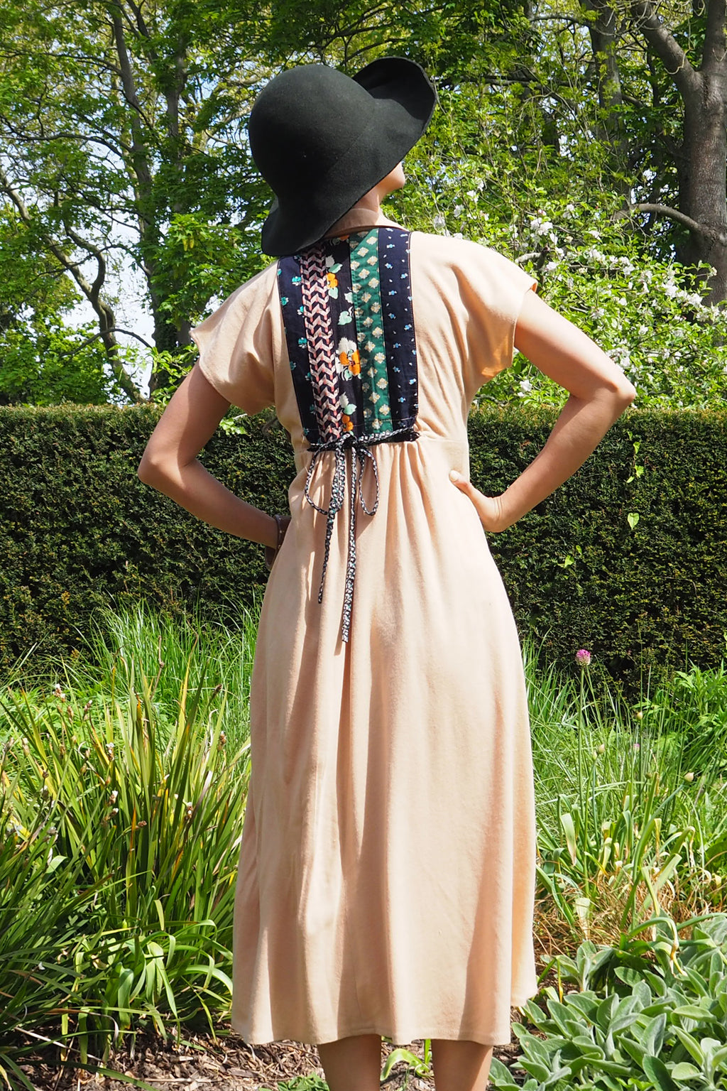 70's David Silverman Afghan Style Dress Beige