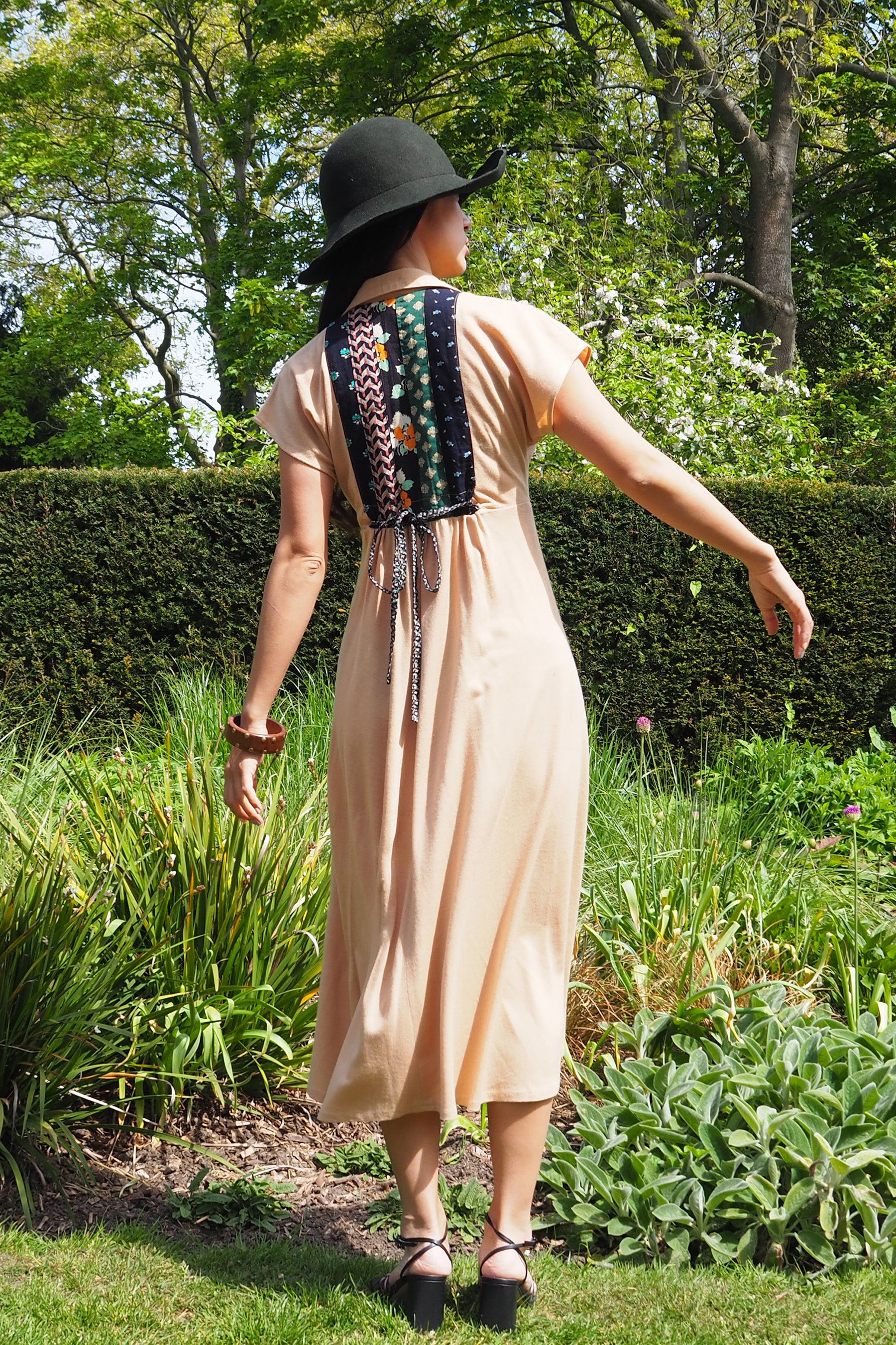 70's David Silverman Afghan Style Dress Beige