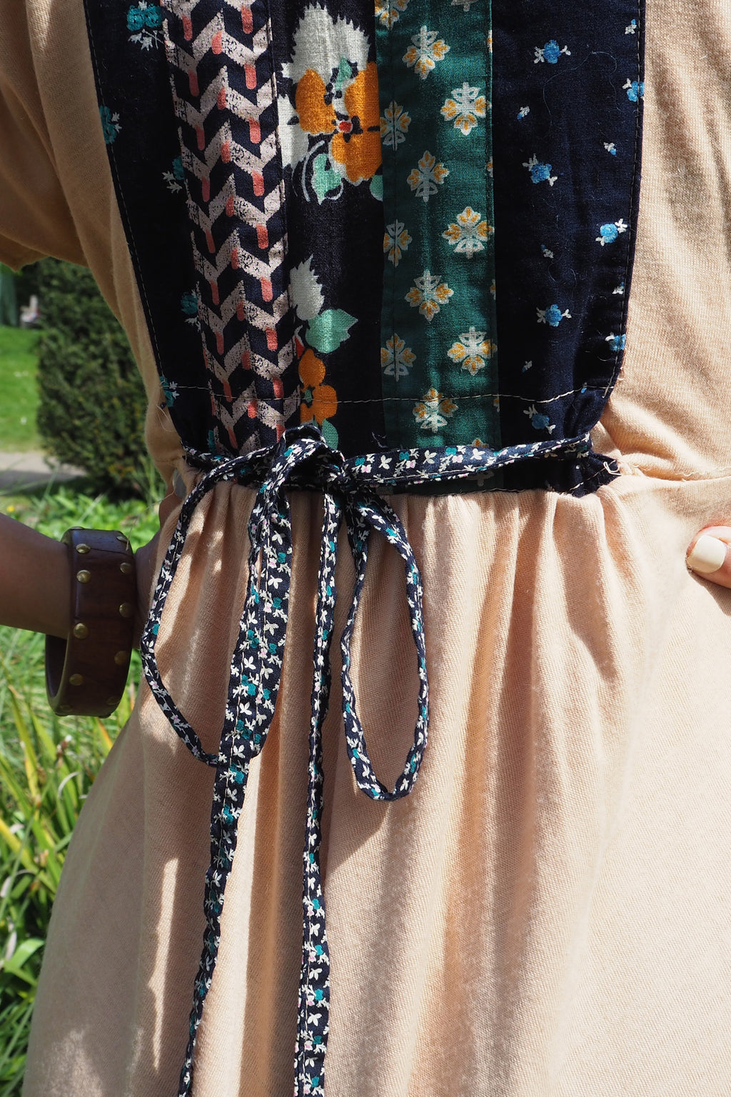 70's David Silverman Afghan Style Dress Beige