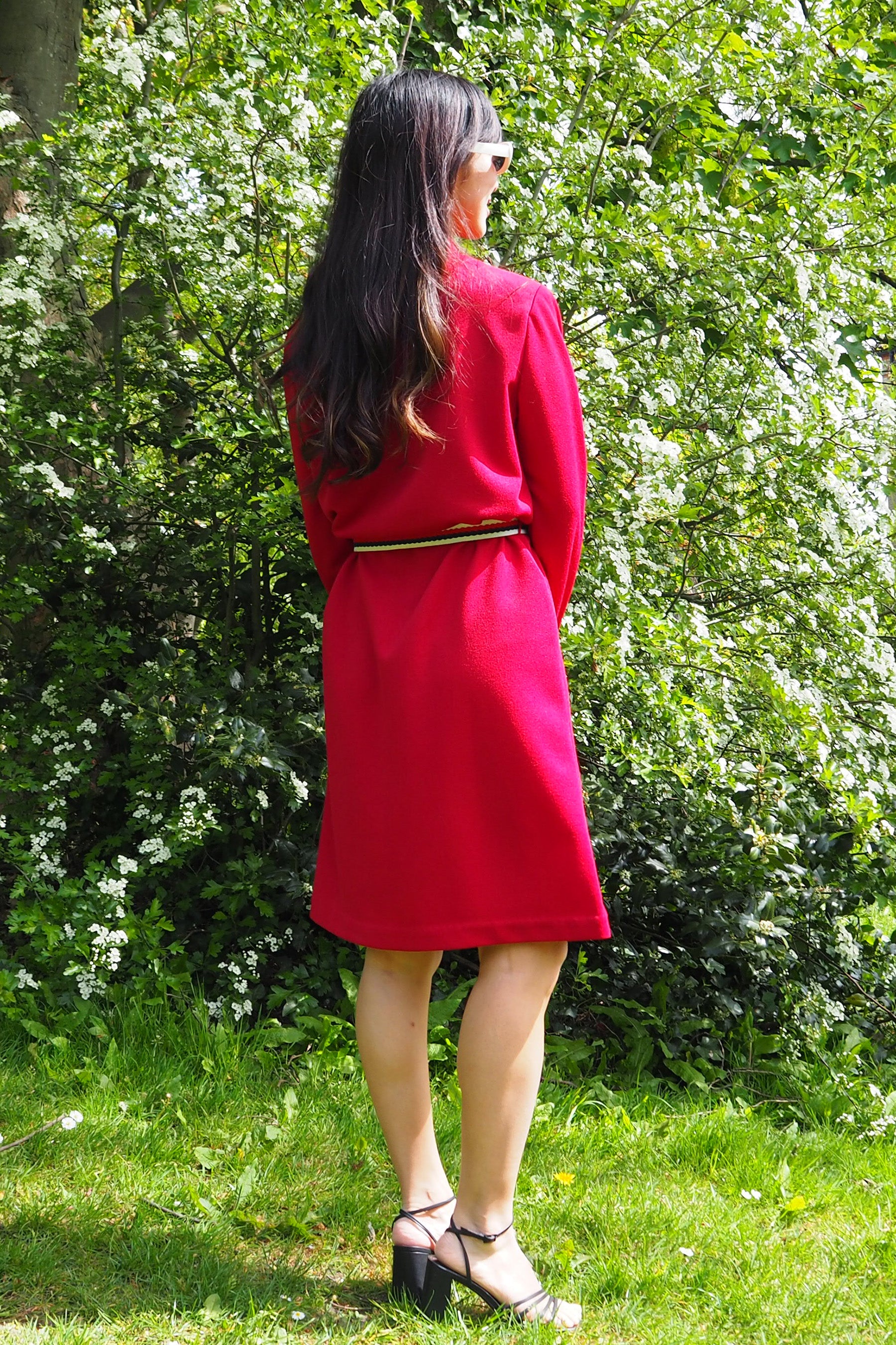 60's-80's St. Michael Red Midi Dress Red