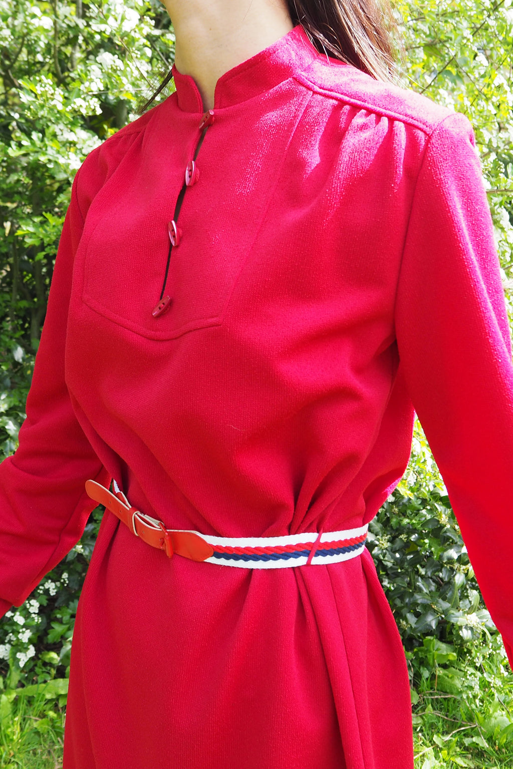 60's-80's St. Michael Red Midi Dress Red