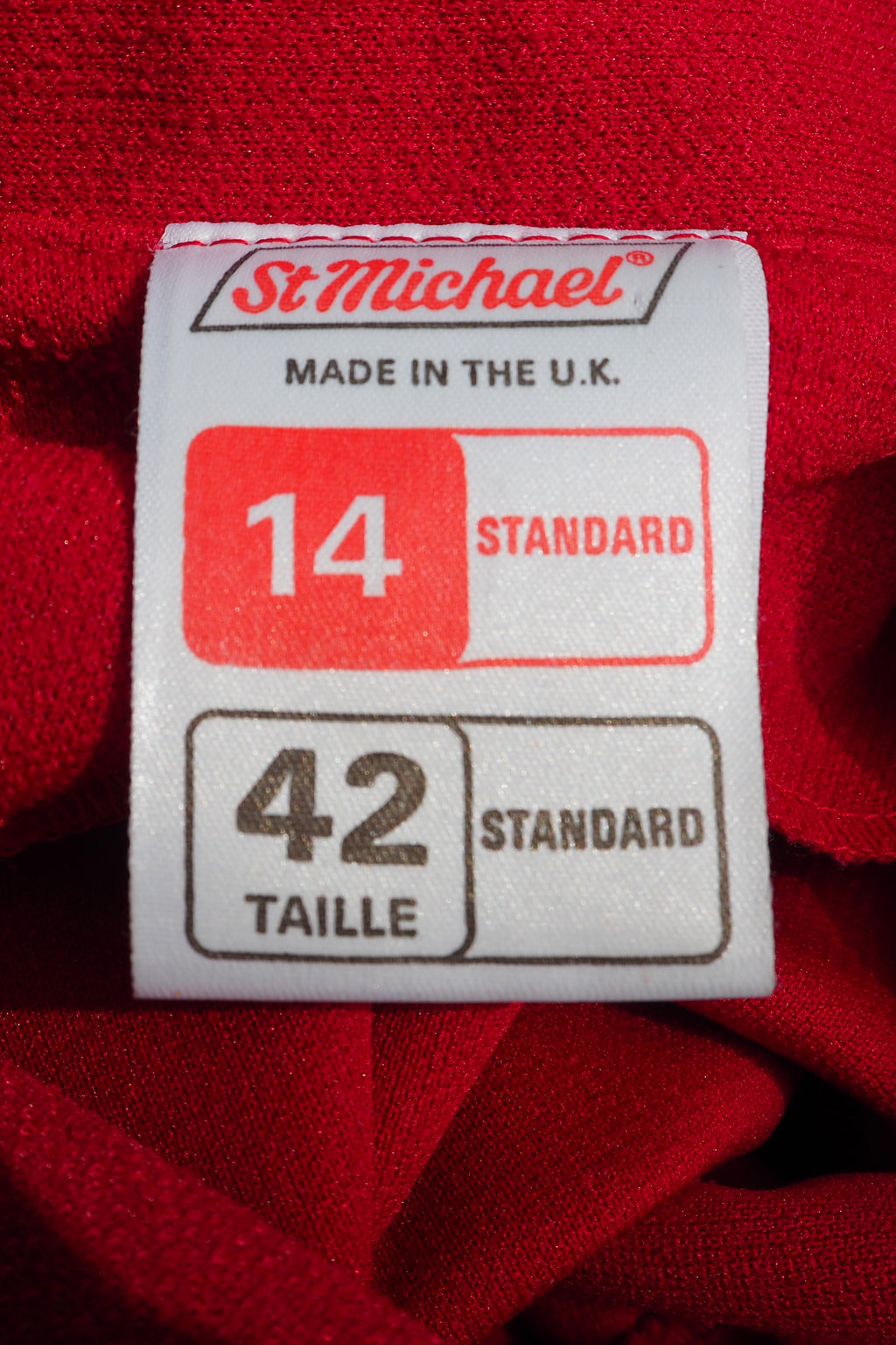 60's-80's St. Michael Red Midi Dress Red