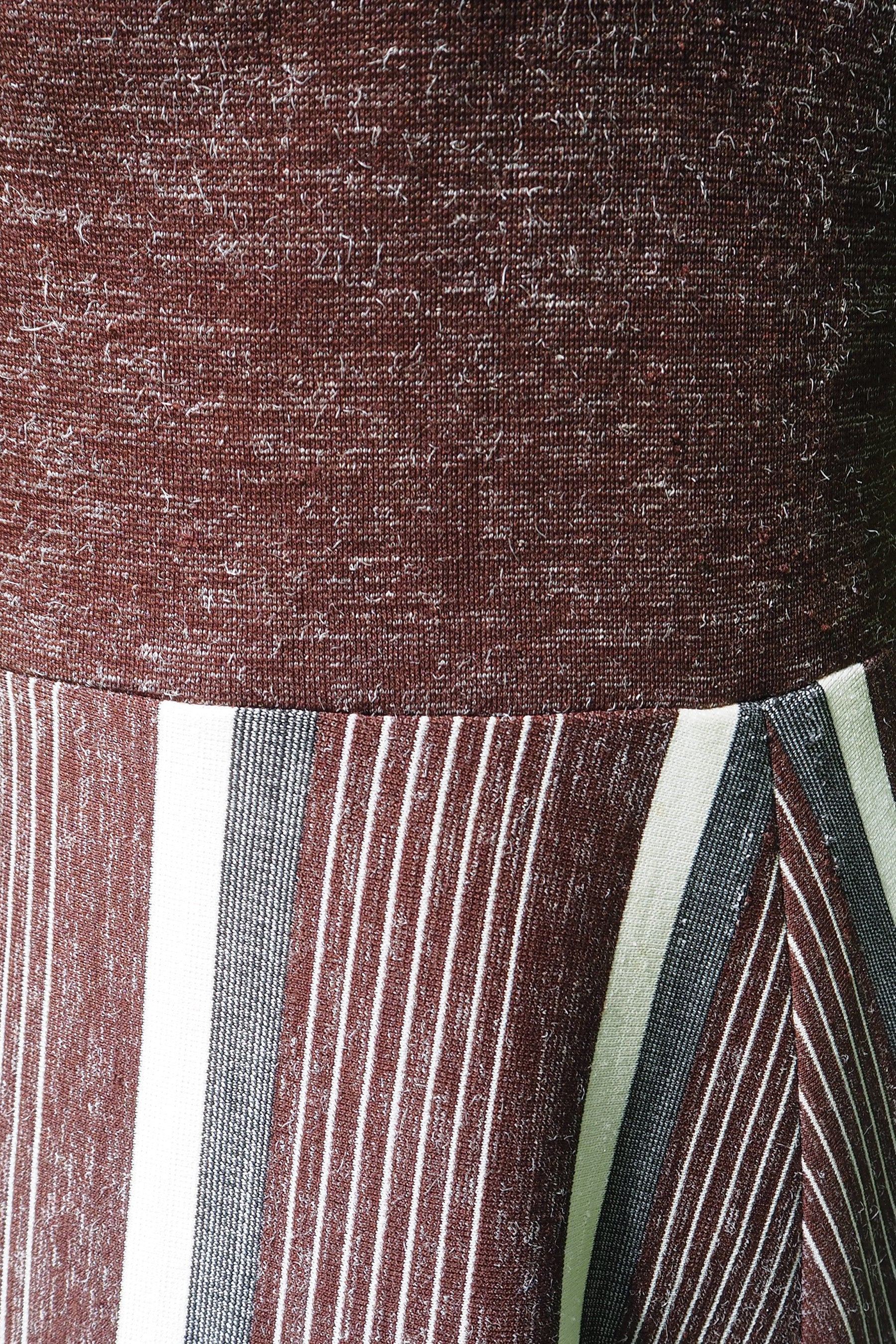 Vintage Geometric Pattern Dress Brown