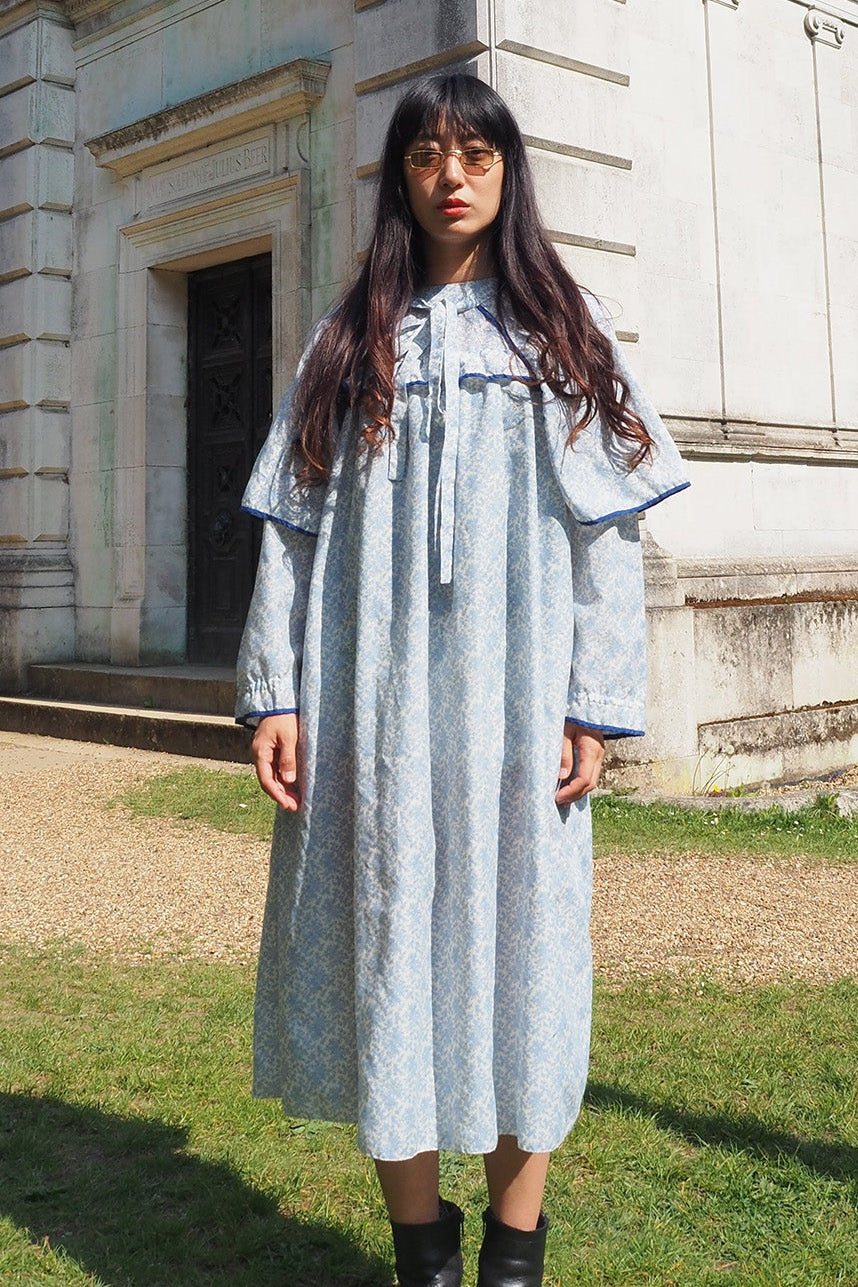 Flower Dress with Cape London Vintage | Victorian Square Yoke