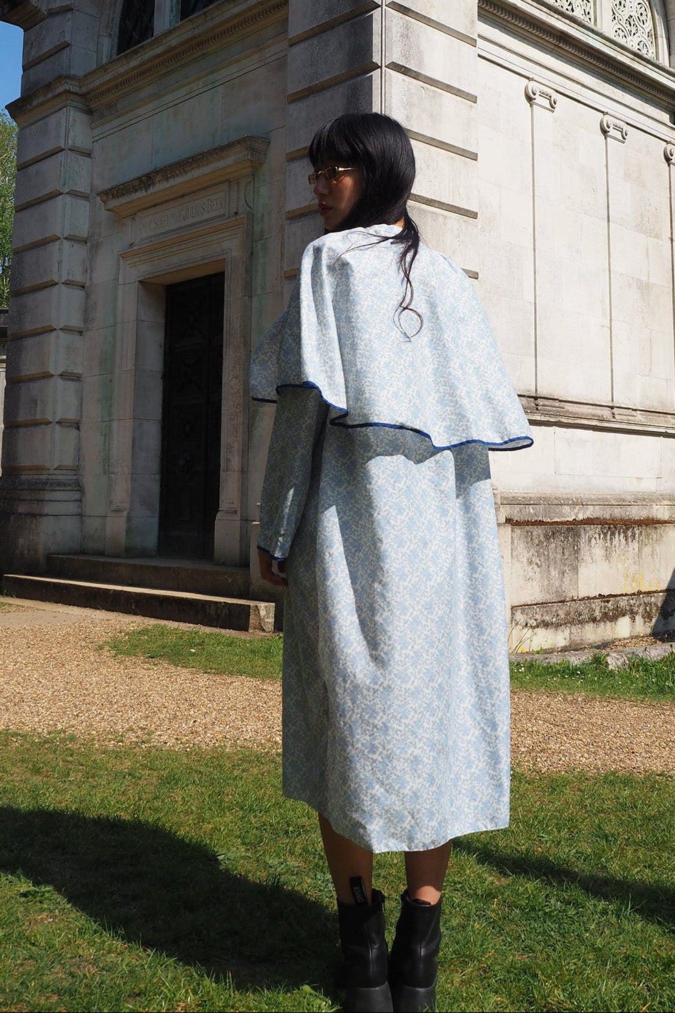 Flower Dress with Cape London Vintage | Victorian Square Yoke