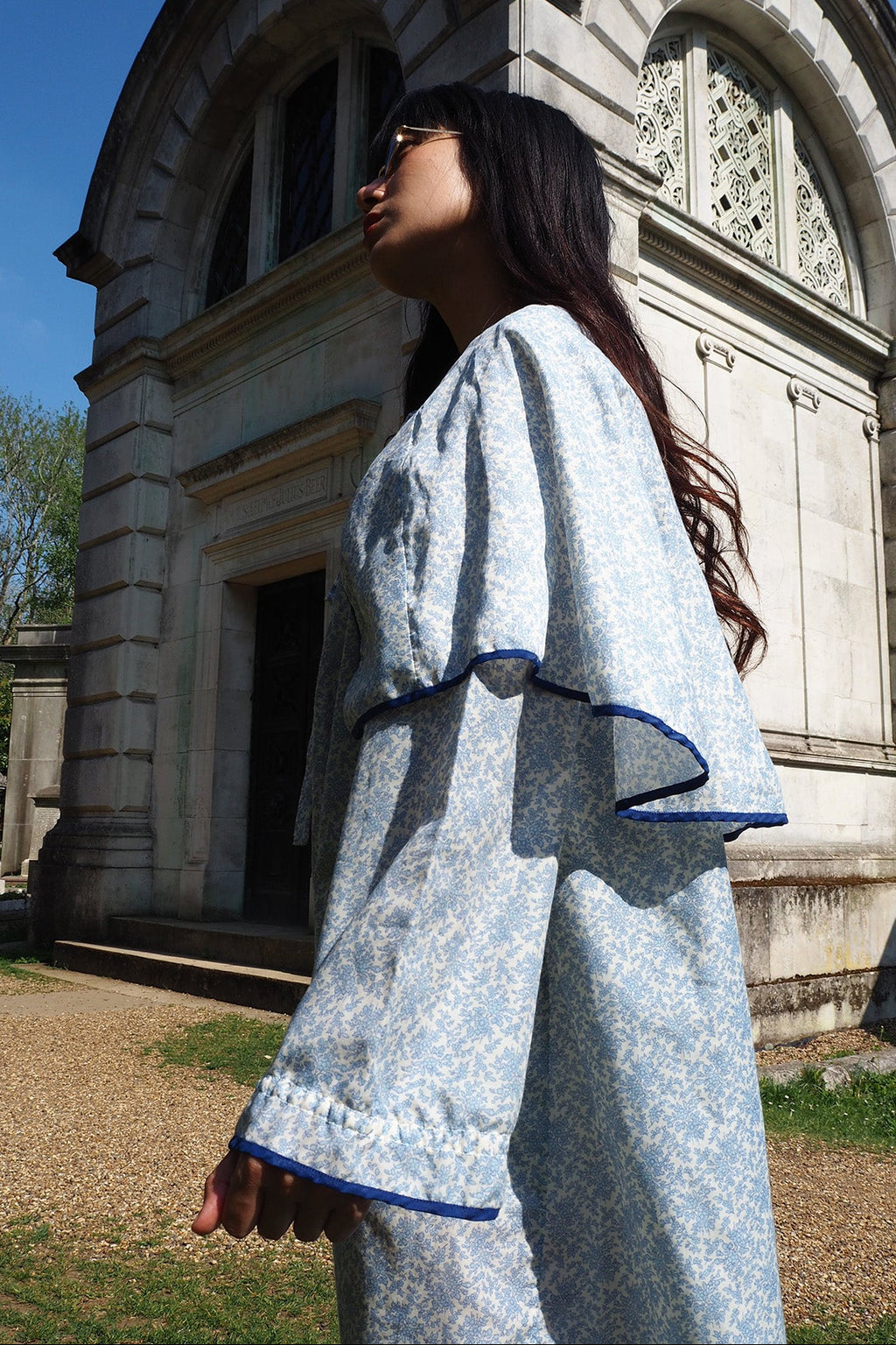 Flower Dress with Cape London Vintage | Victorian Square Yoke