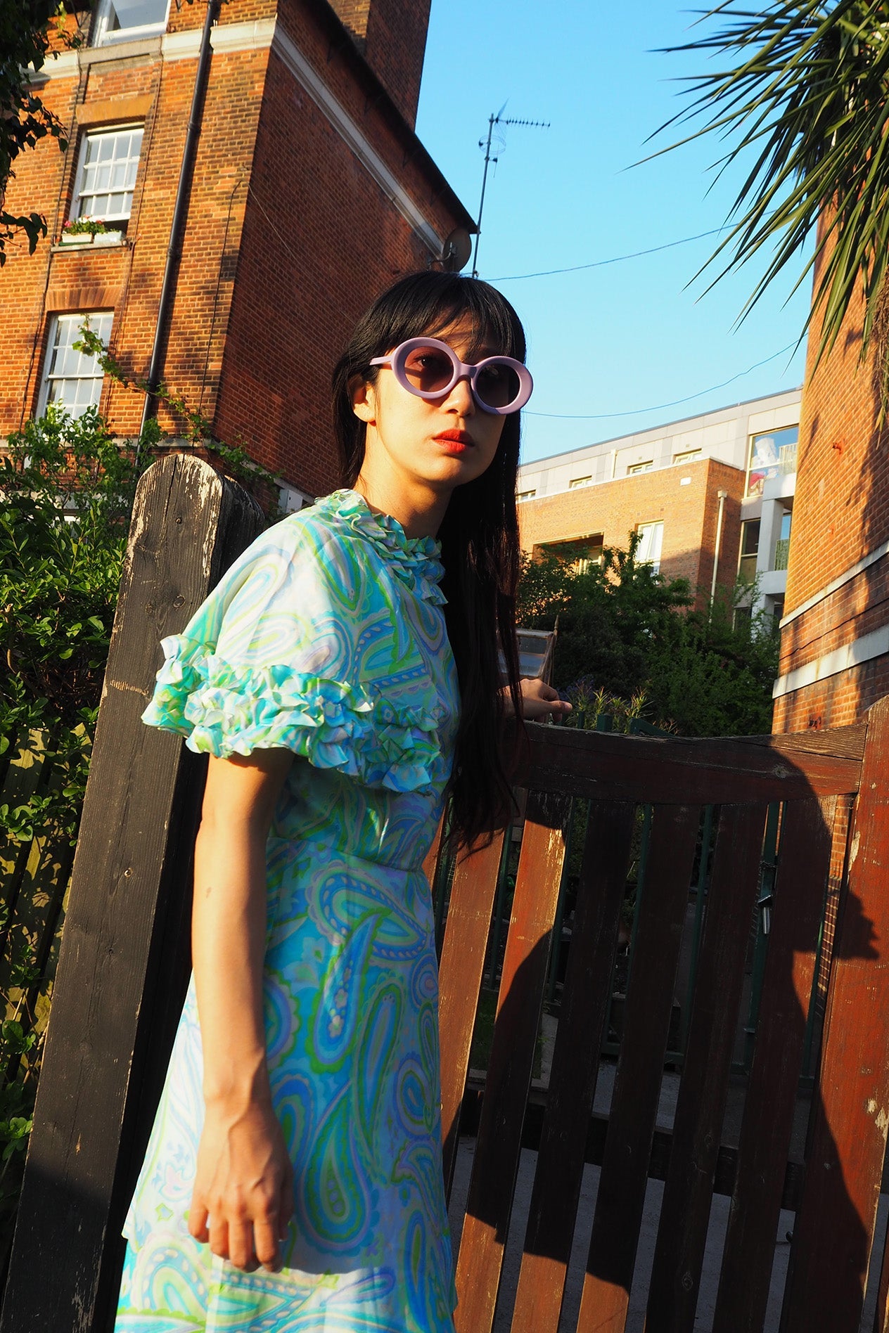 70's Paisley Mini Dress | Pucci Style Vintage Ruffle Dress