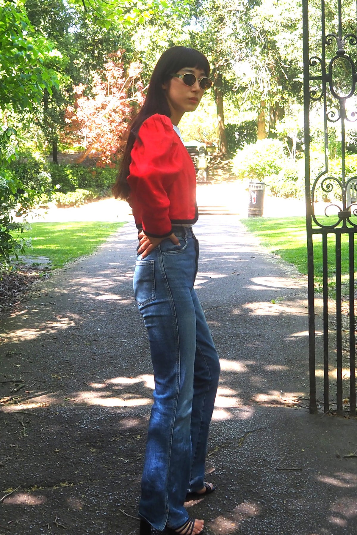 80's Saint Laurent Red Bolero Jacket