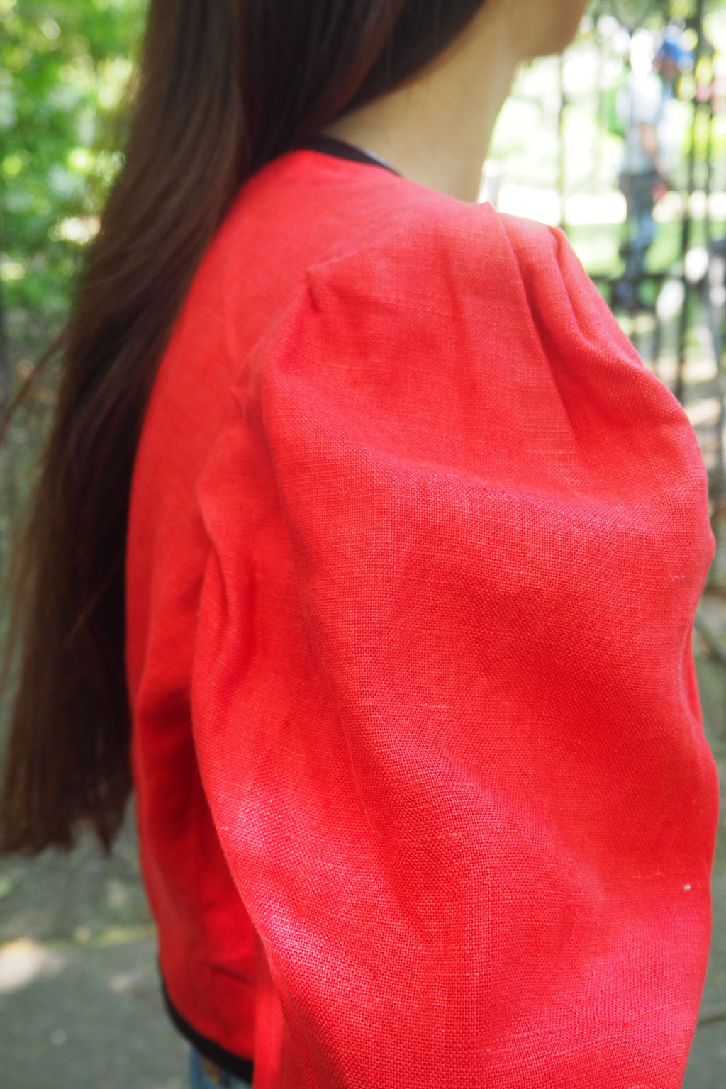 80's Saint Laurent Red Bolero Jacket