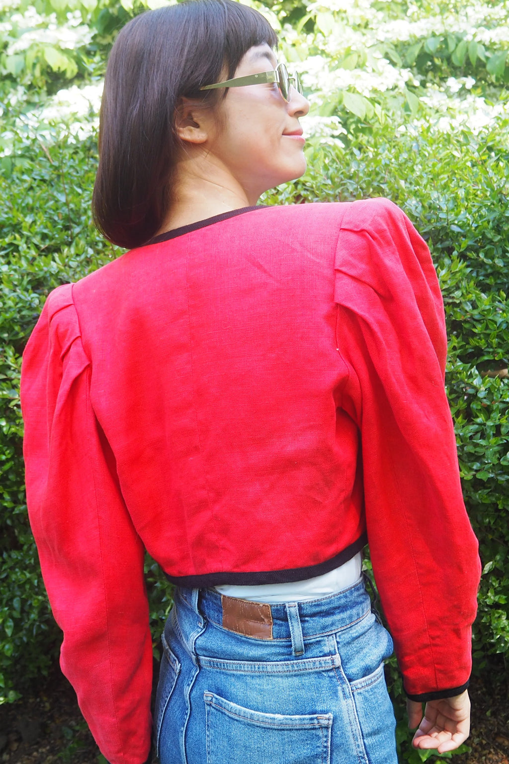 80's Saint Laurent Red Bolero Jacket