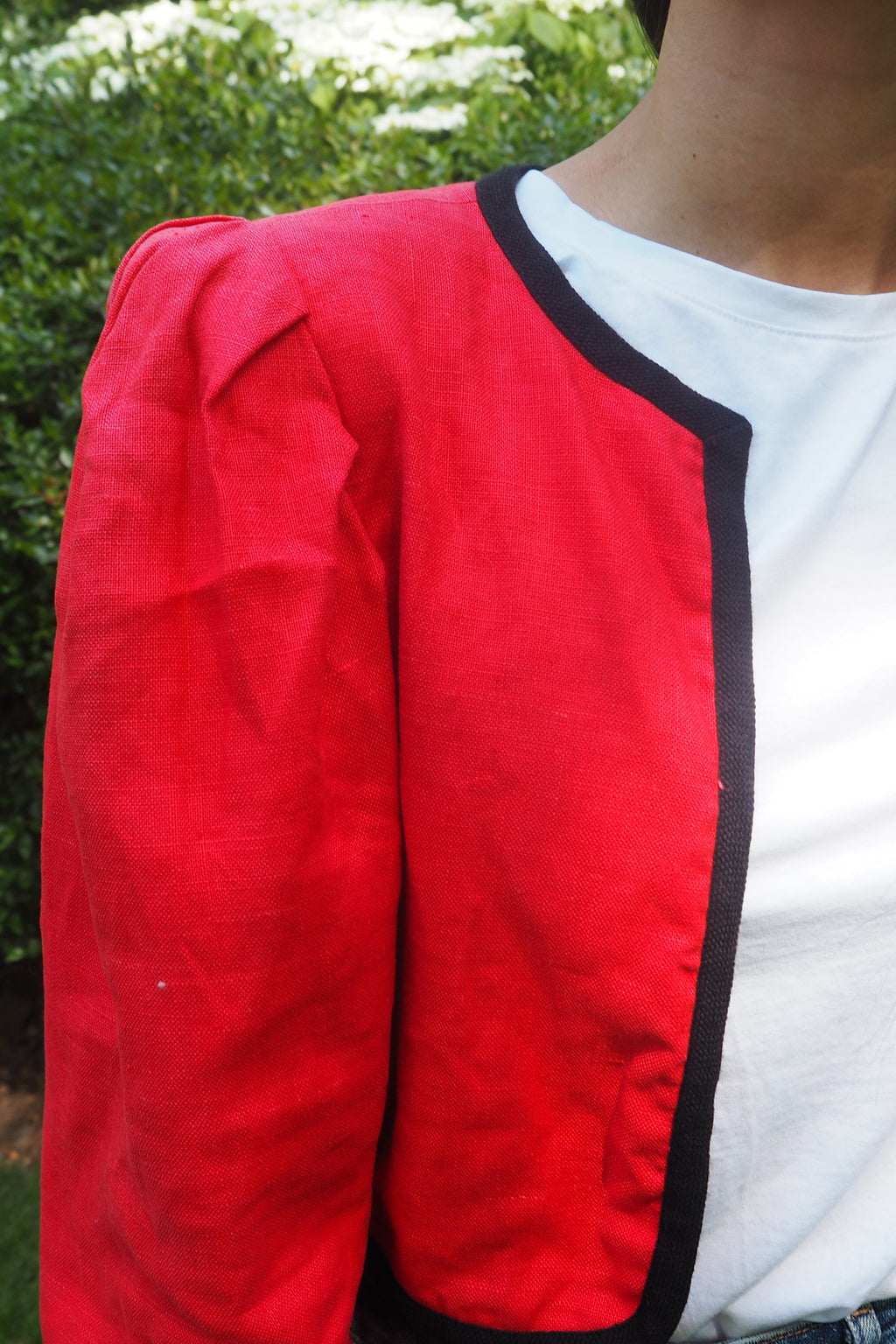 80's Saint Laurent Red Bolero Jacket