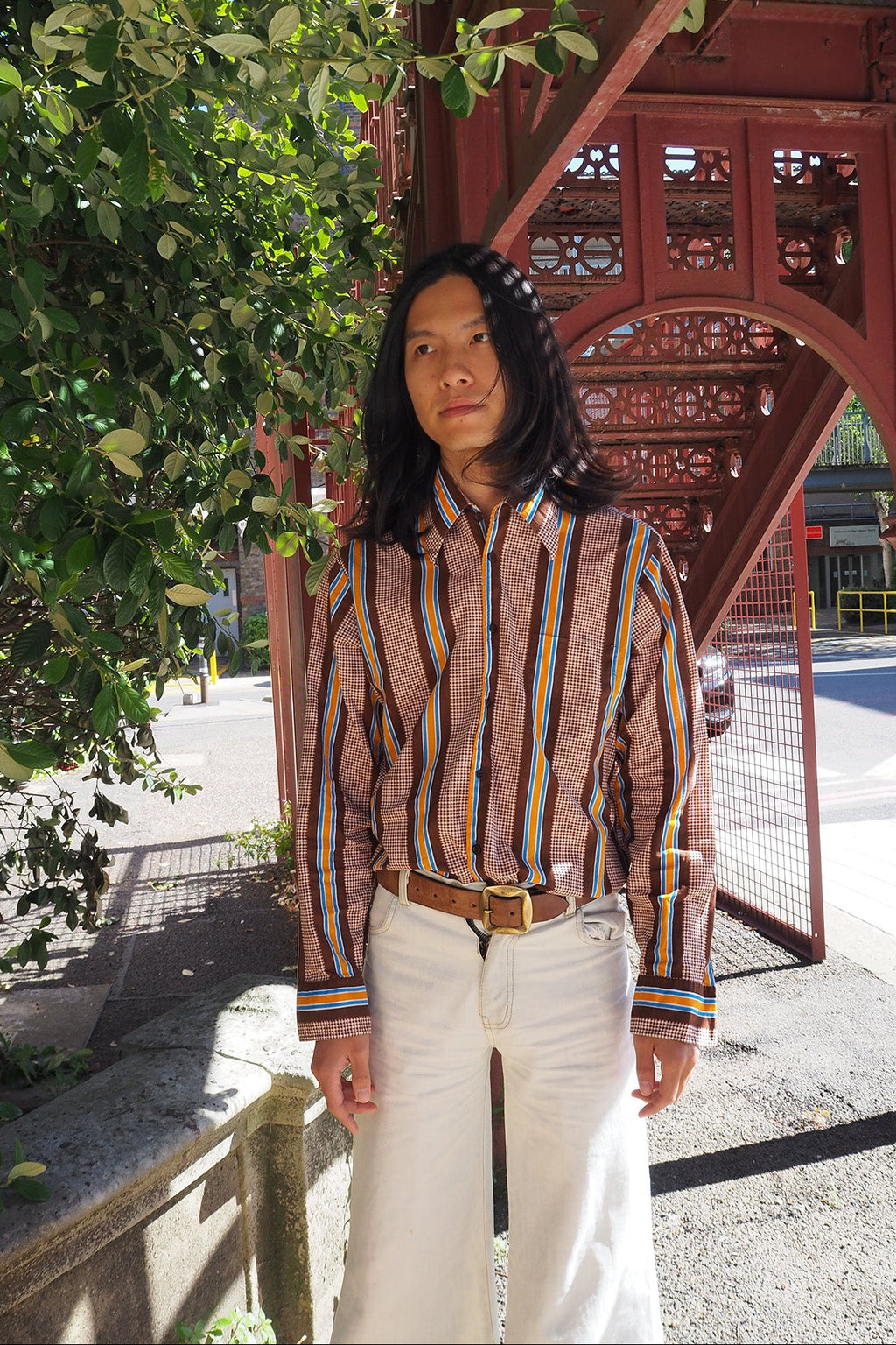 60's Men's Shirt Van Heusen London Vintage | Check Stripe Dress Sport Shirt