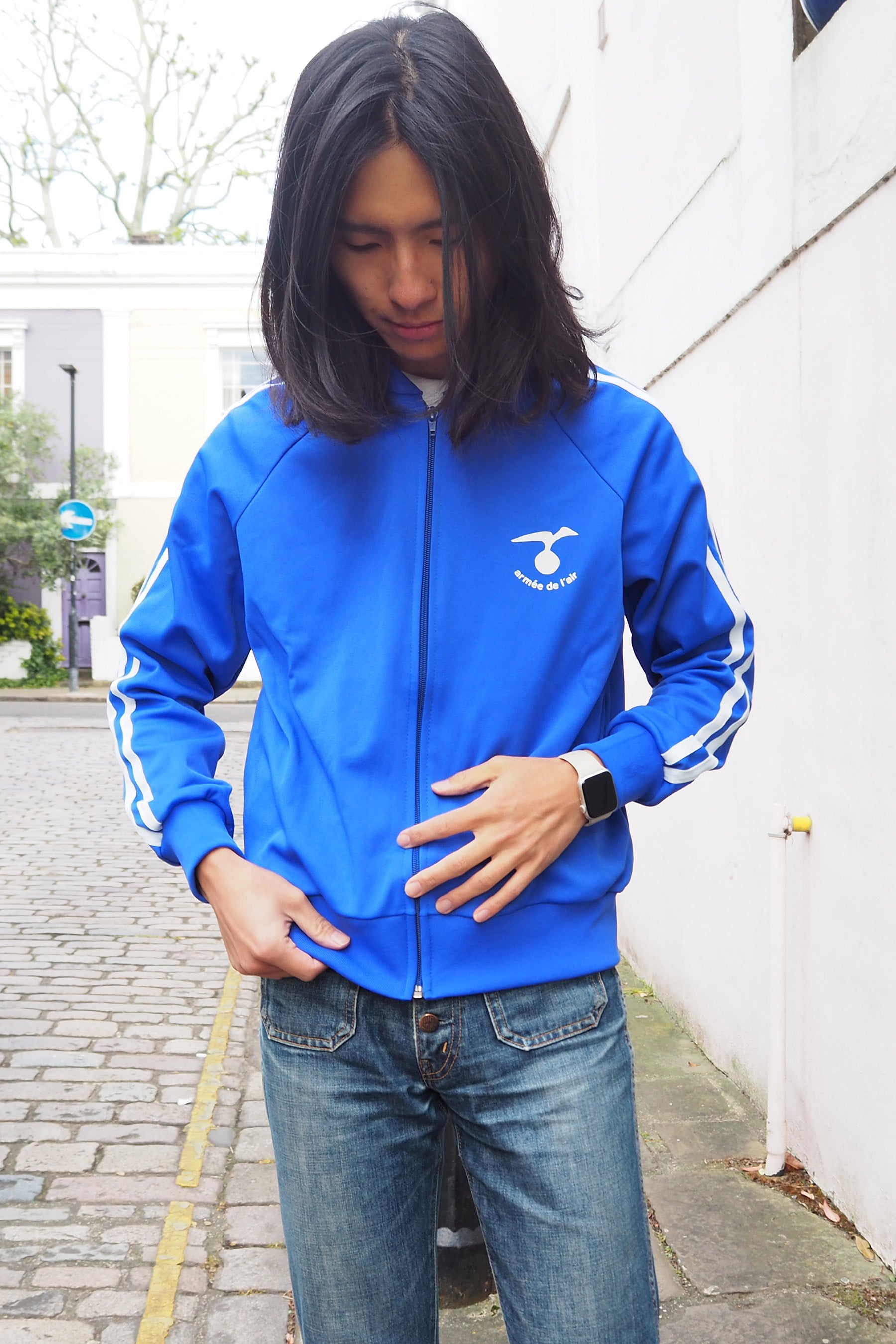 70's French Air Force Jersey Jacket Blue
