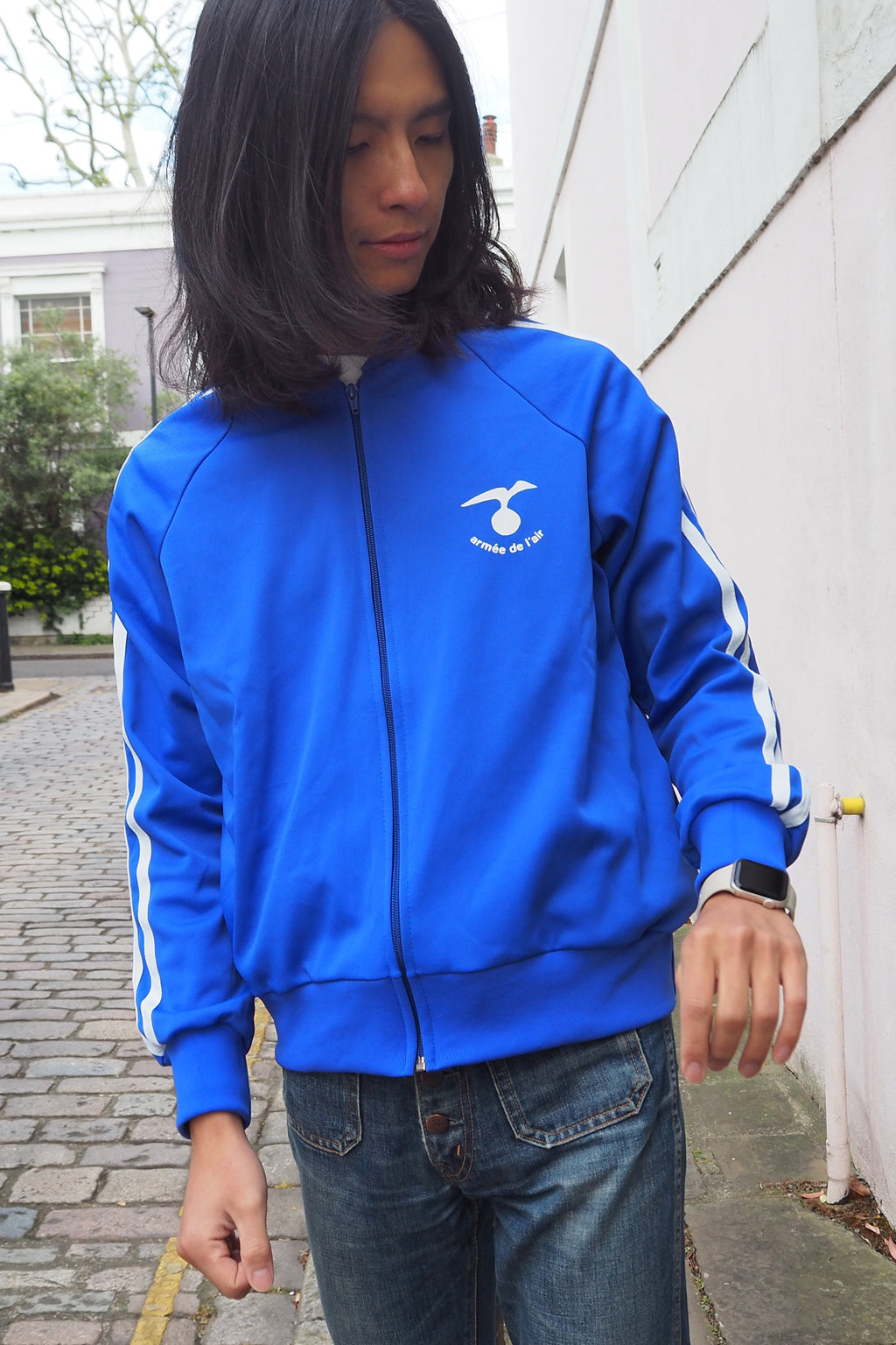 70's French Air Force Jersey Jacket Blue