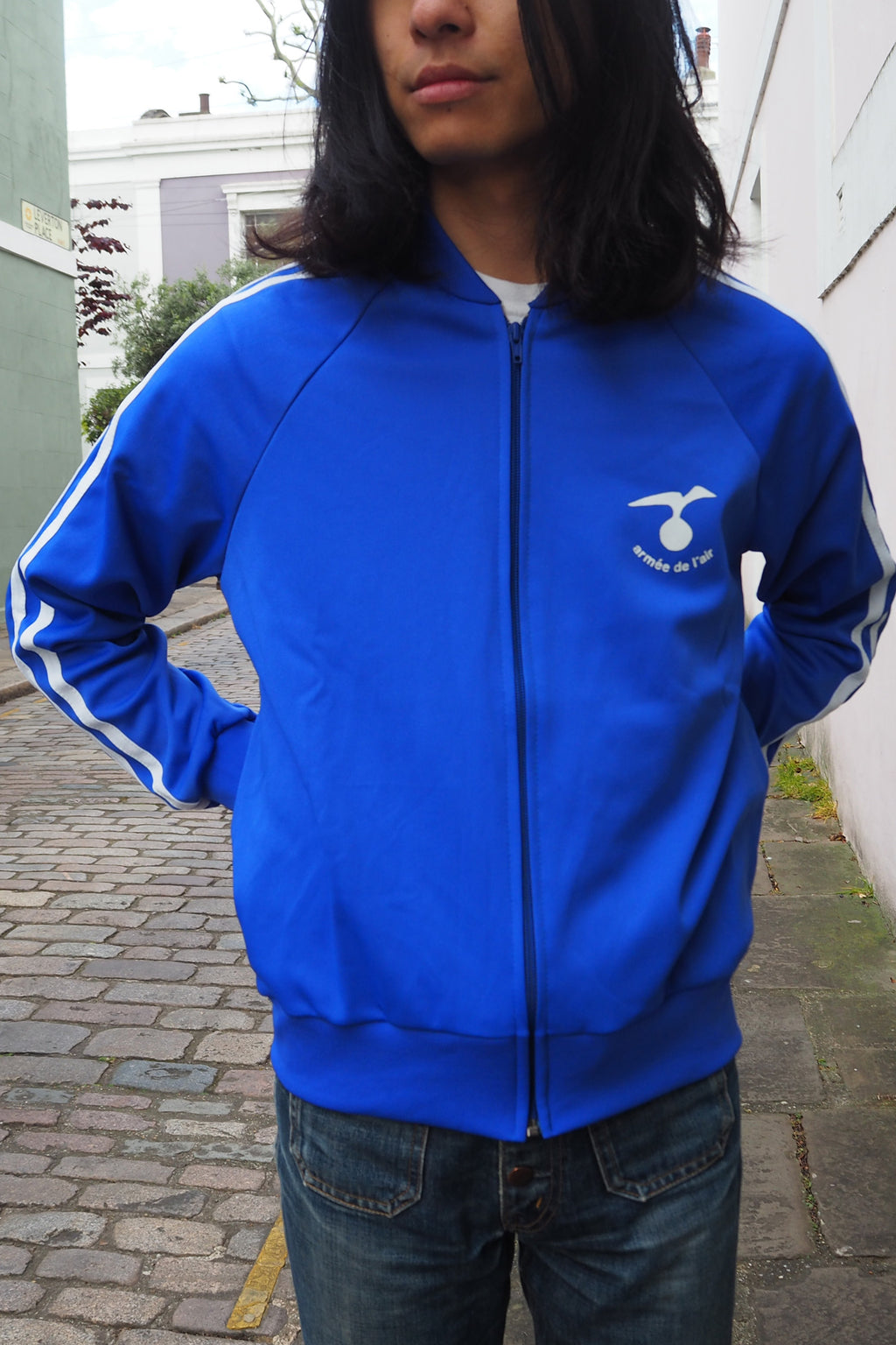 70's French Air Force Jersey Jacket Blue