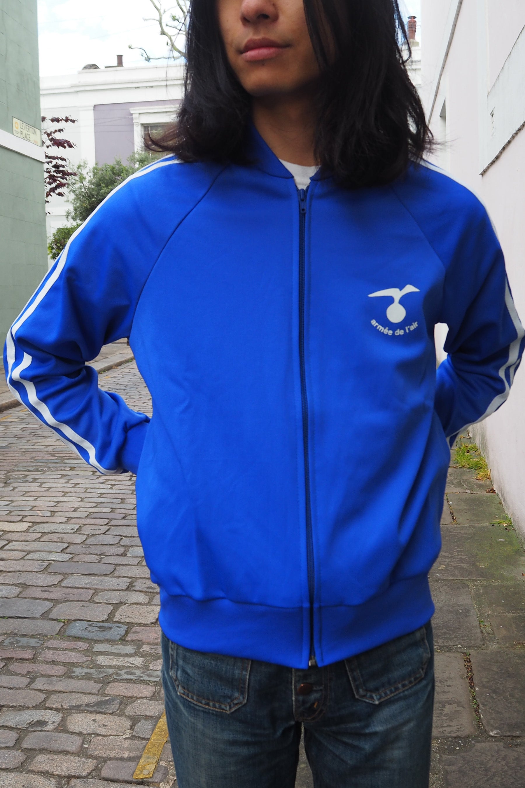 70's French Air Force Jersey Jacket Blue