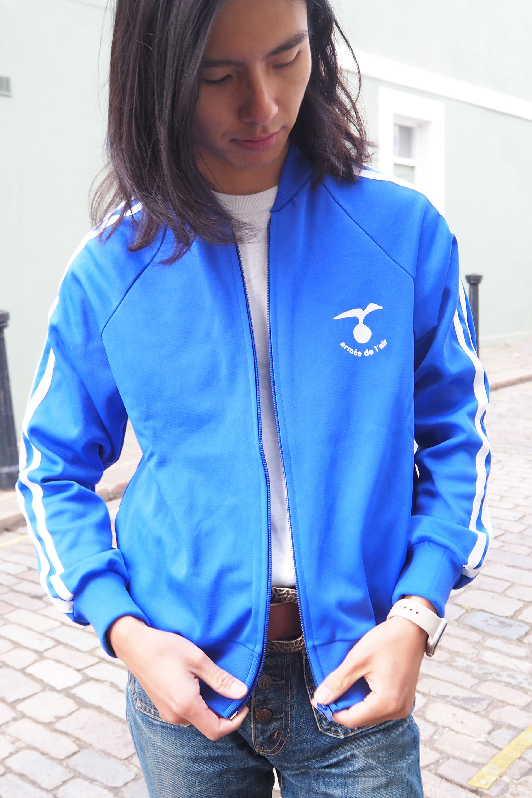 70's French Air Force Jersey Jacket Blue