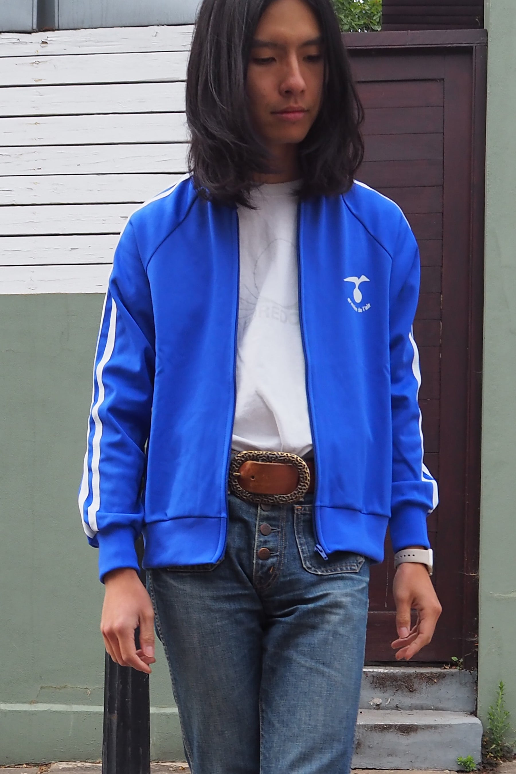 70's French Air Force Jersey Jacket Blue