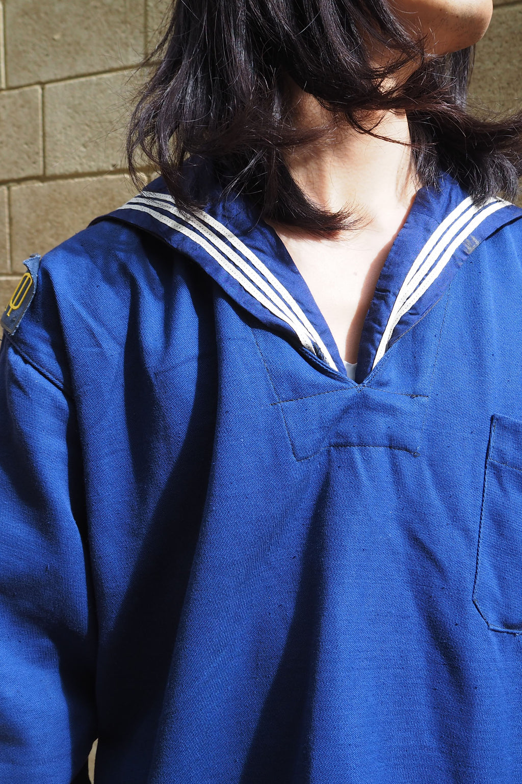 Vintage Bulgarian Navy Sailor Shirt Blue/Navy