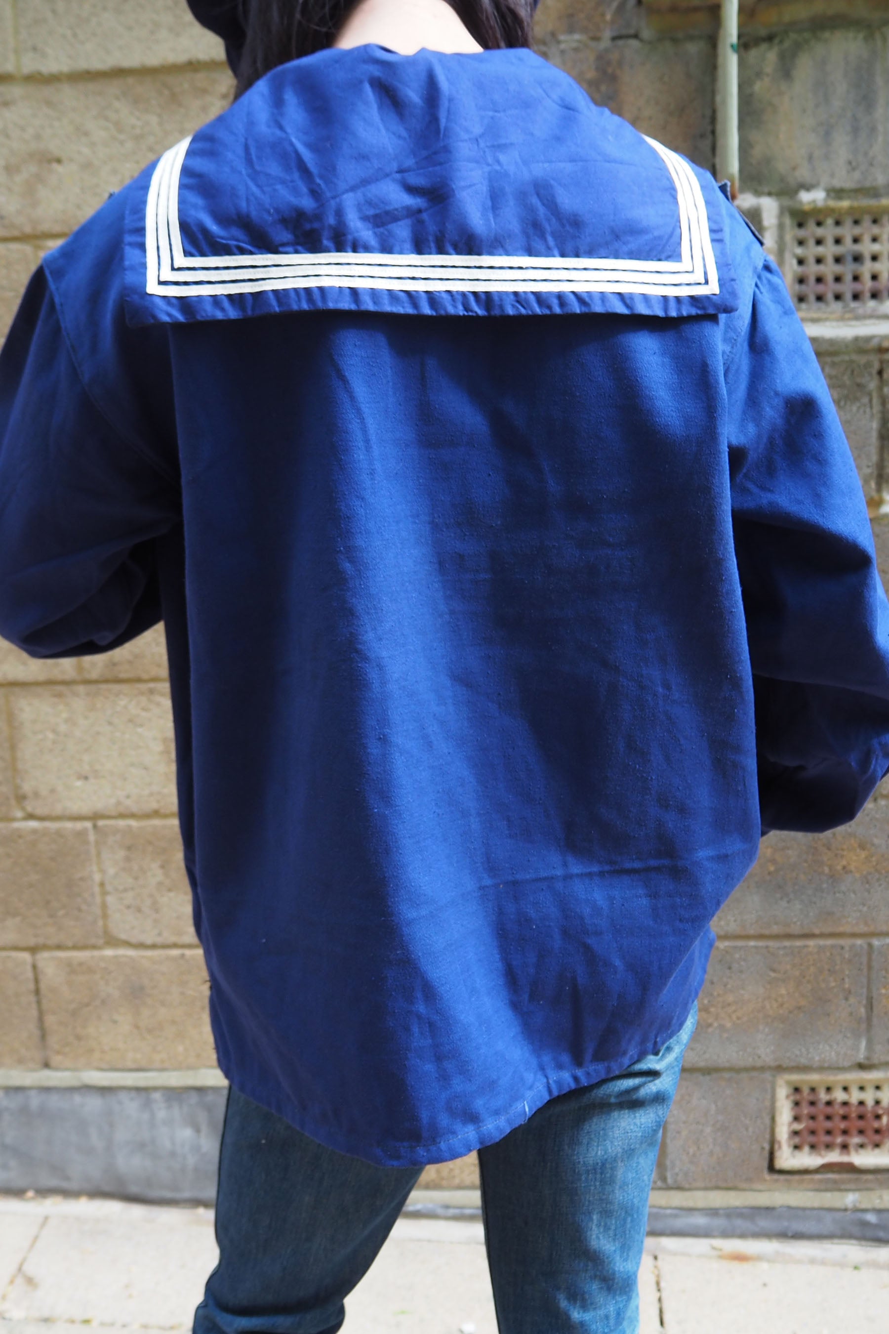 Vintage Bulgarian Navy Sailor Shirt Blue/Navy