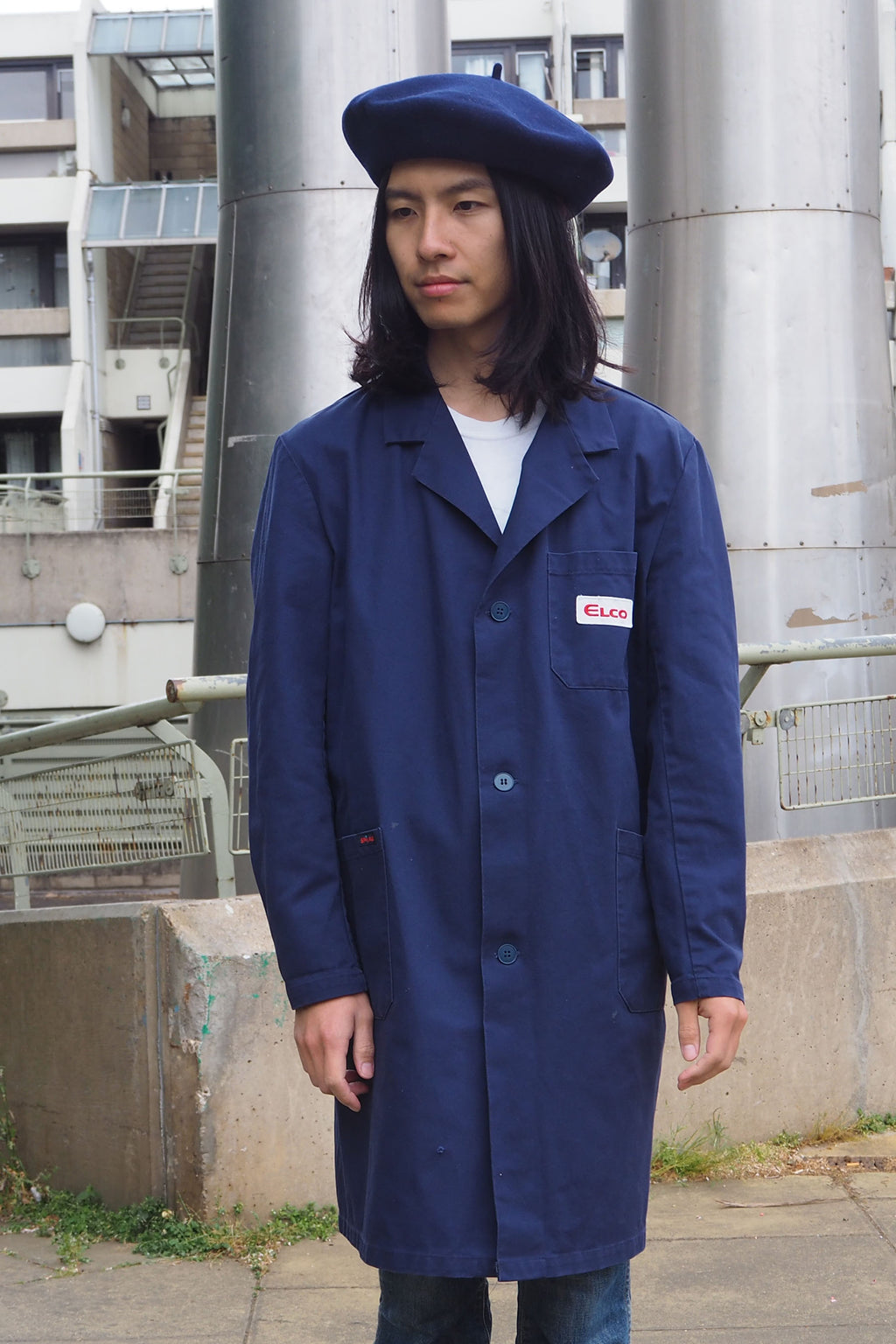 Vintage SPILAG Long Work Jacket Blue/Navy