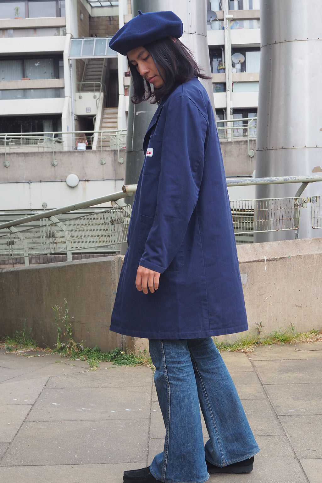 Vintage SPILAG Long Work Jacket Blue/Navy