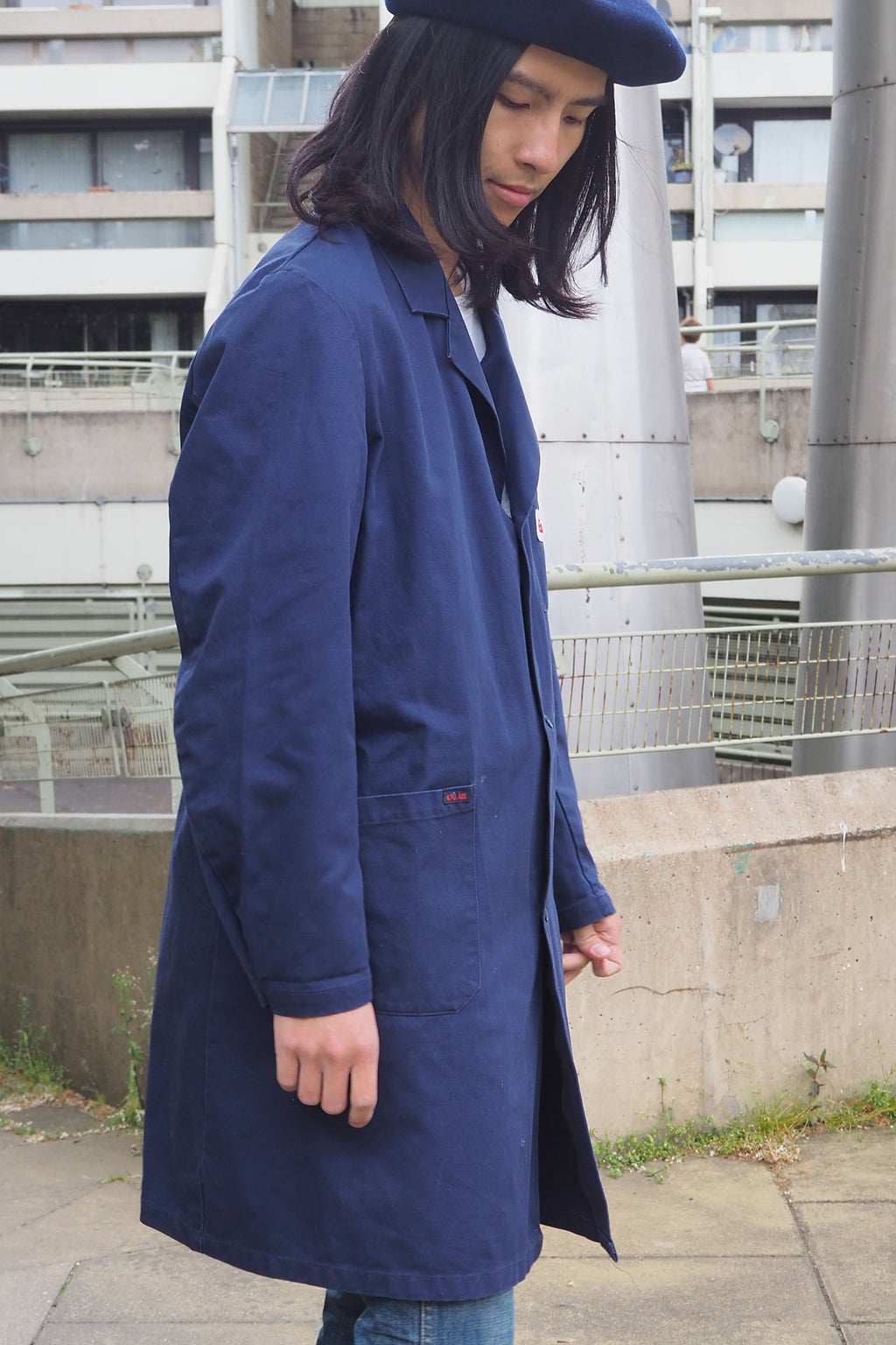 Vintage SPILAG Long Work Jacket Blue/Navy