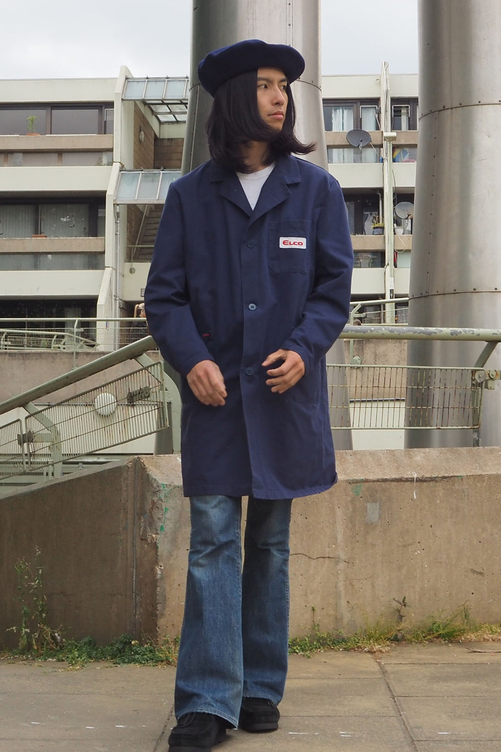Vintage SPILAG Long Work Jacket Blue/Navy