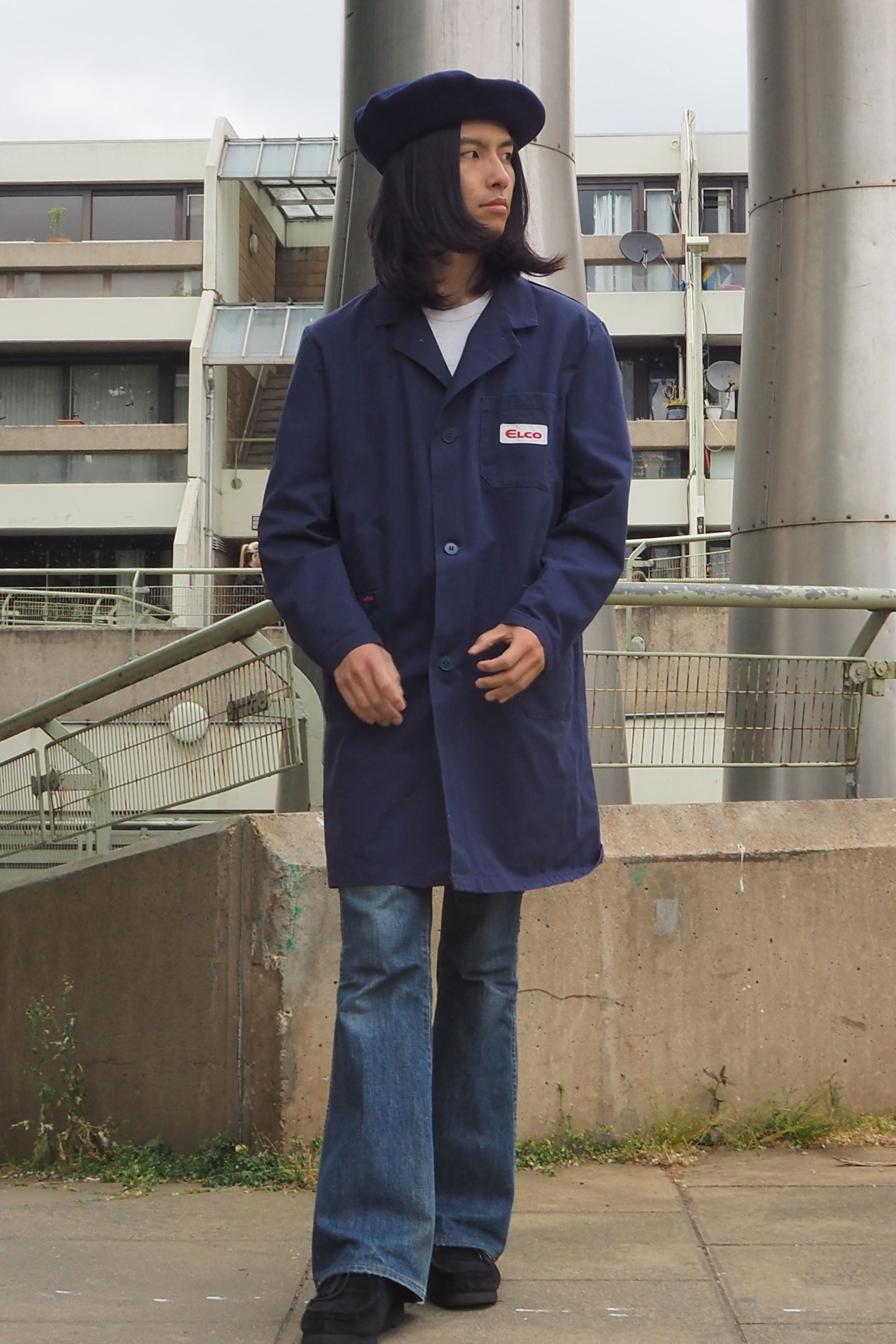 Vintage SPILAG Long Work Jacket Blue/Navy
